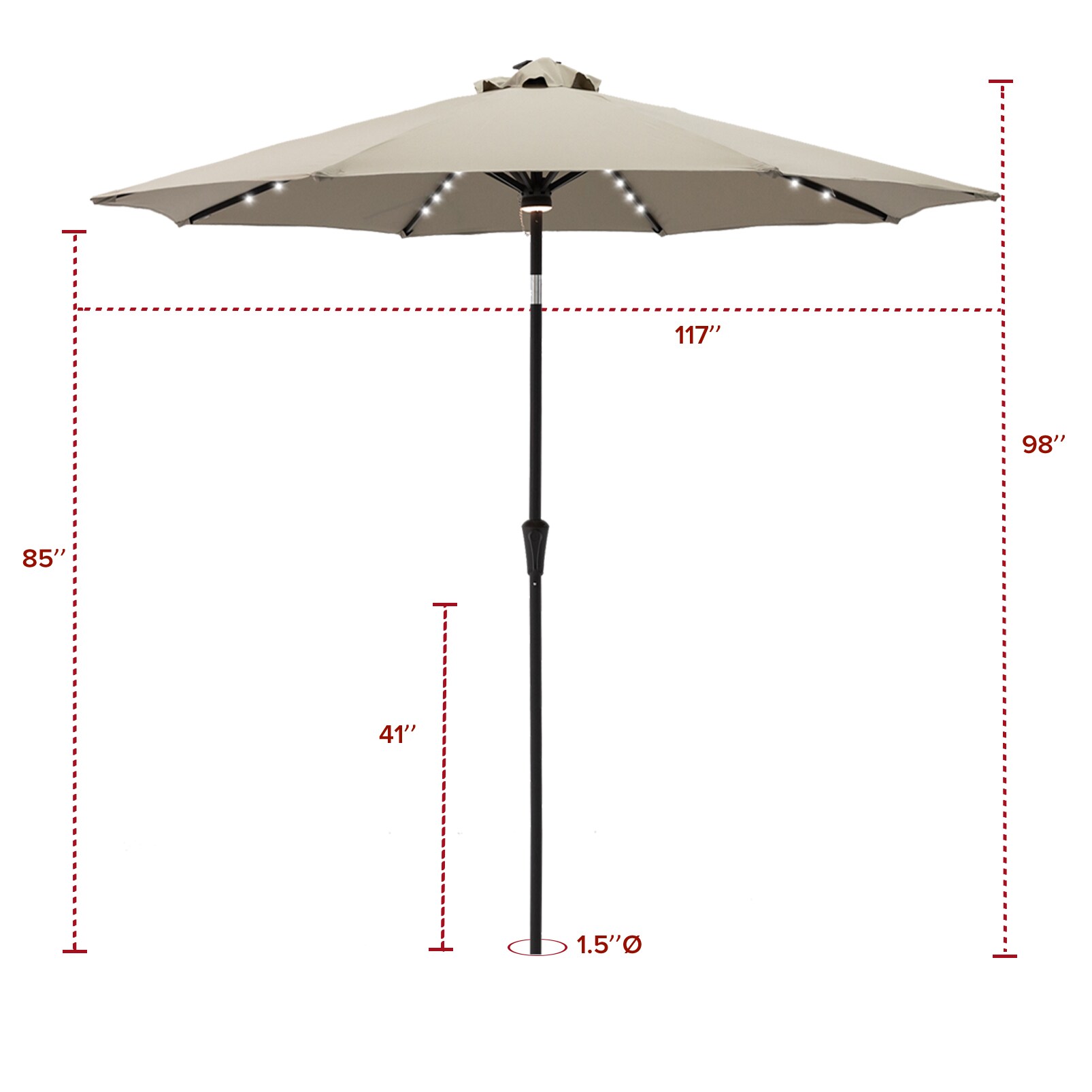 FLAME&SHADE CFSLED10TAUPE Umbrellas-2 - View #6