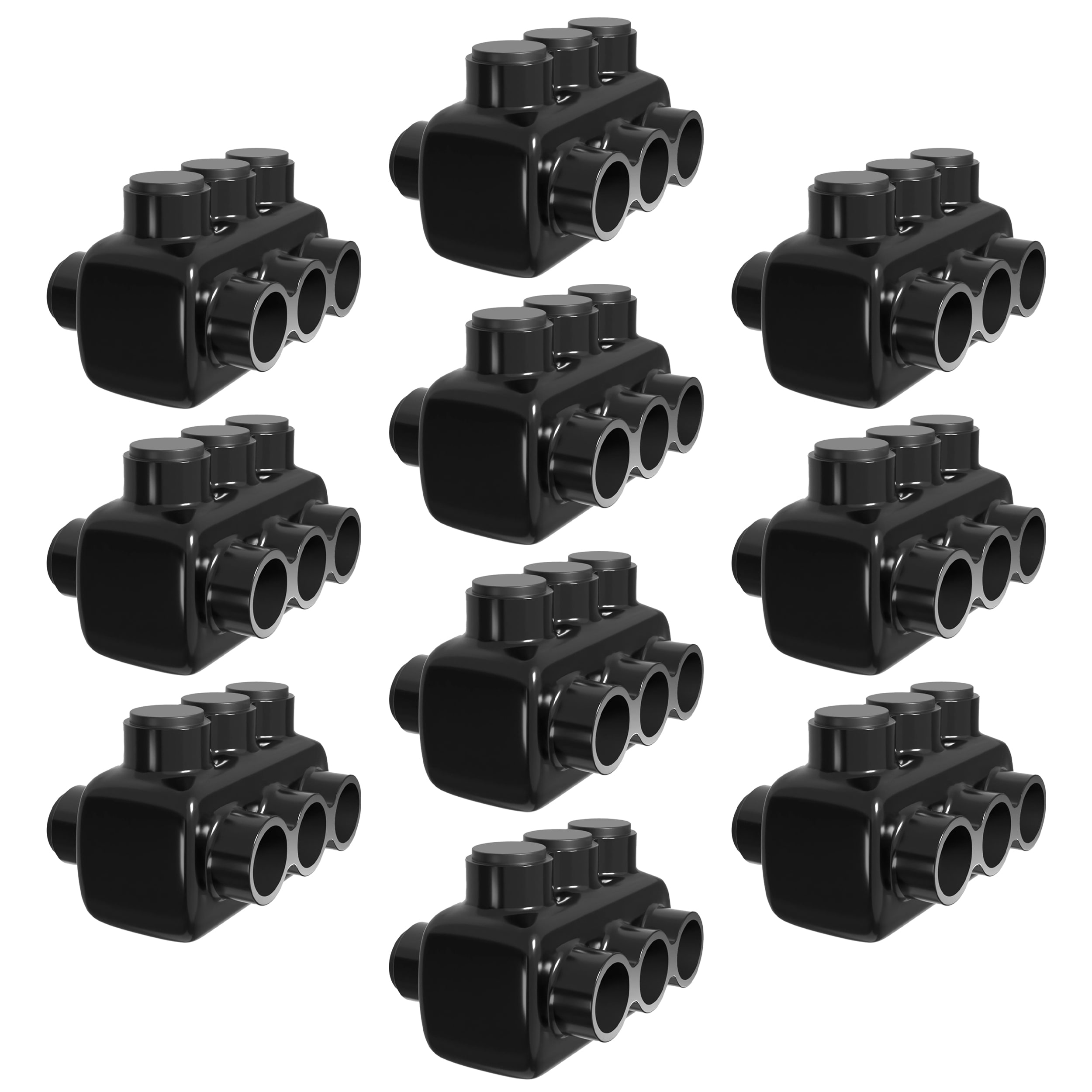 OHLECTRIC  10 Pack Insulated Wire Connector 3 Port Dual Side Entry For 3/0-6 Wire Range Lugs With 7/32 Hex Screw Pre Filled With Oxide Inhibitor Wire Connectors Electrical Connectors Wire Tap