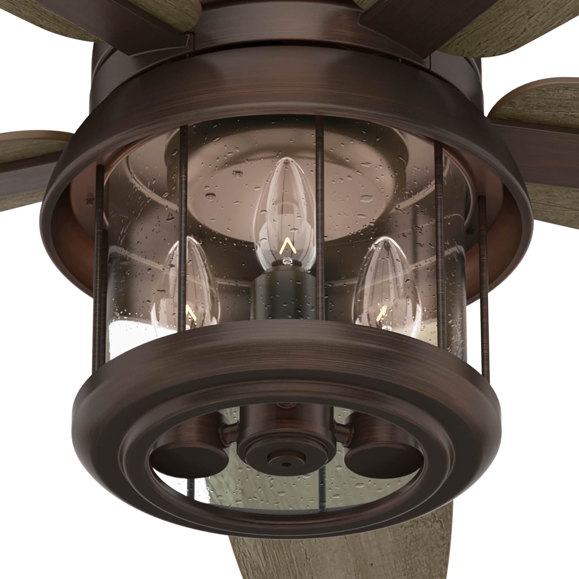 52" Weathered Copper Ceiling Fan with Light and Remote