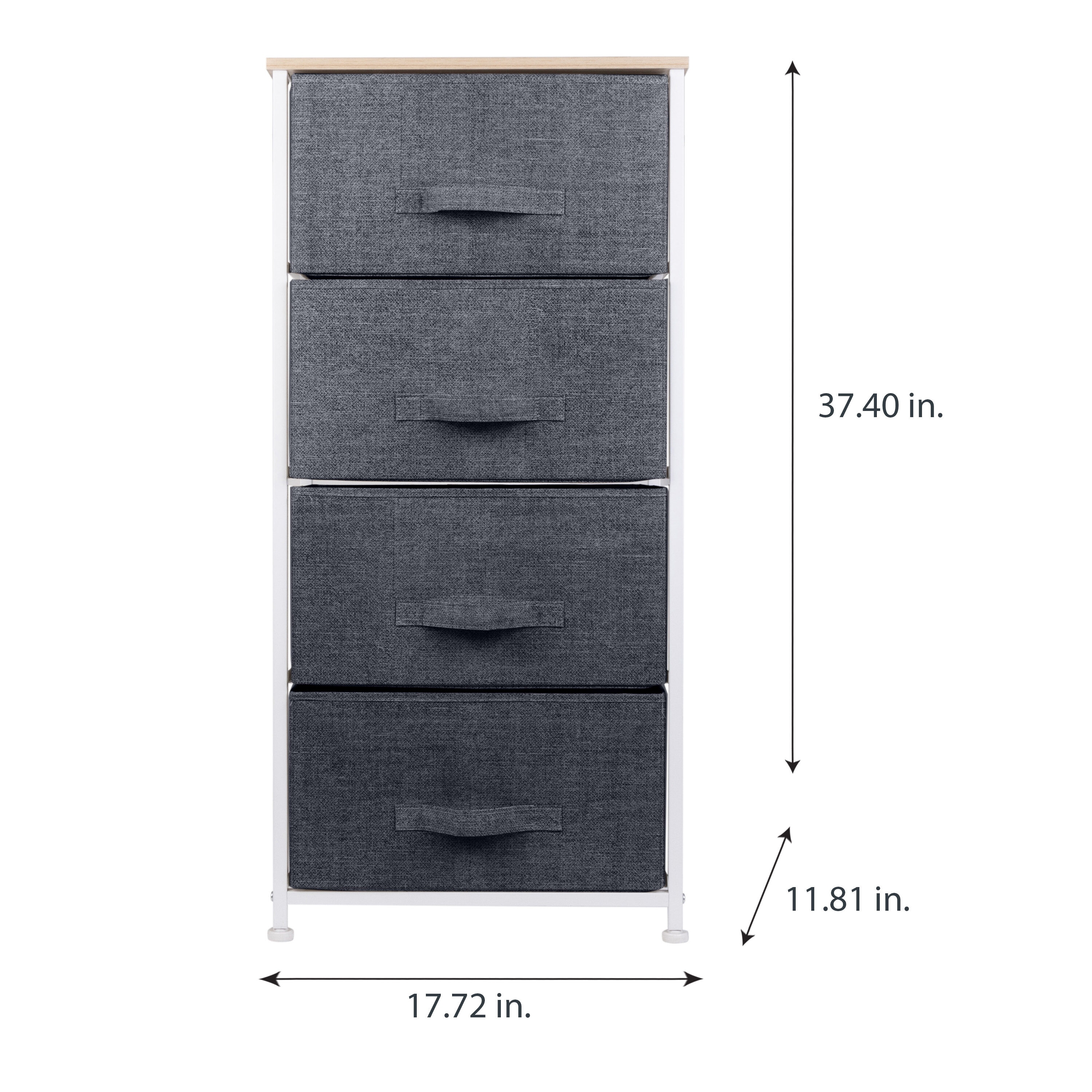 Simplify 3-Drawers Grey Metal Storage Drawer Tower 28.74-in H x 11.81-in W  x 17.72-in D in the Storage Drawers department at