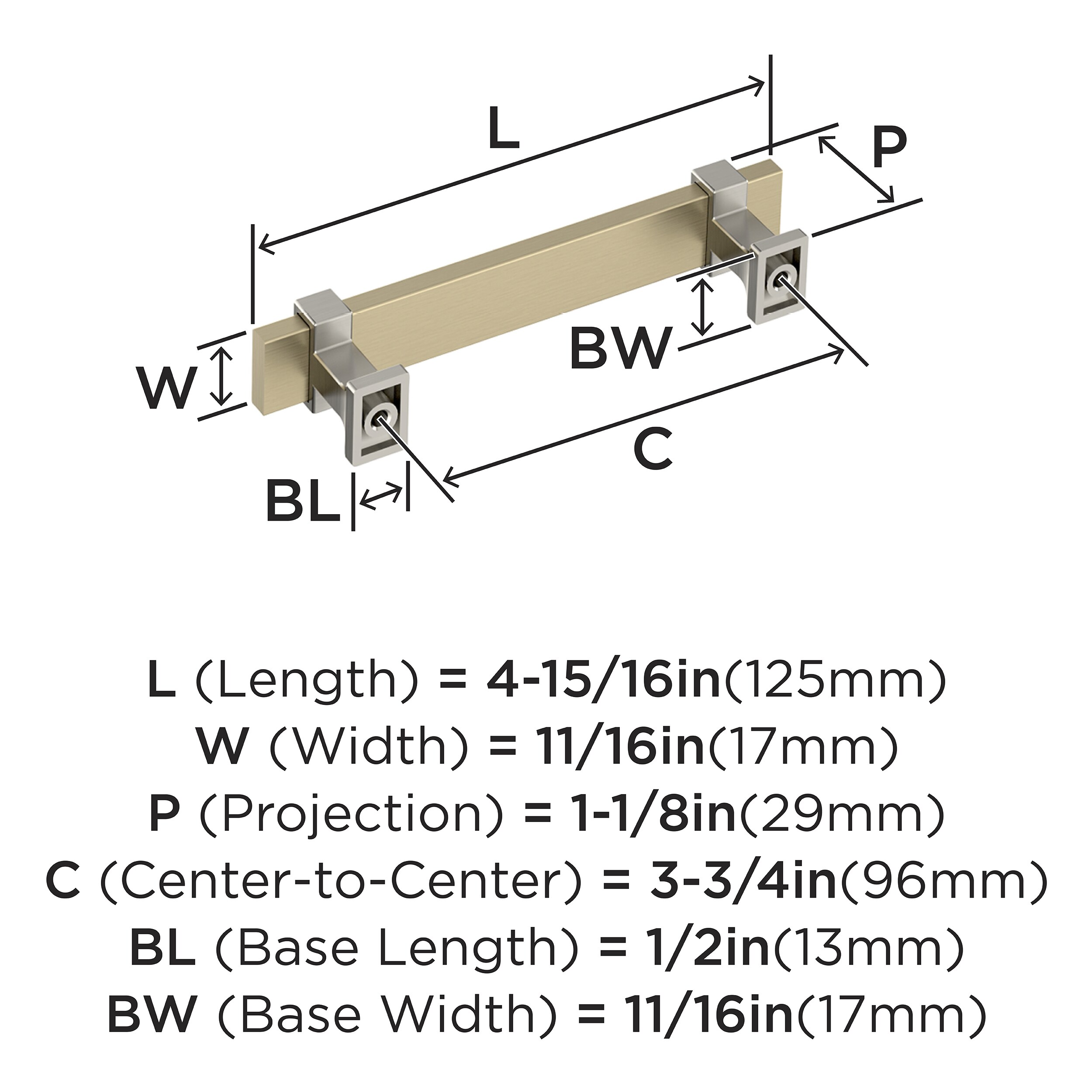 Amerock BP36681BBZG10 Cabinet-Pulls - View #4