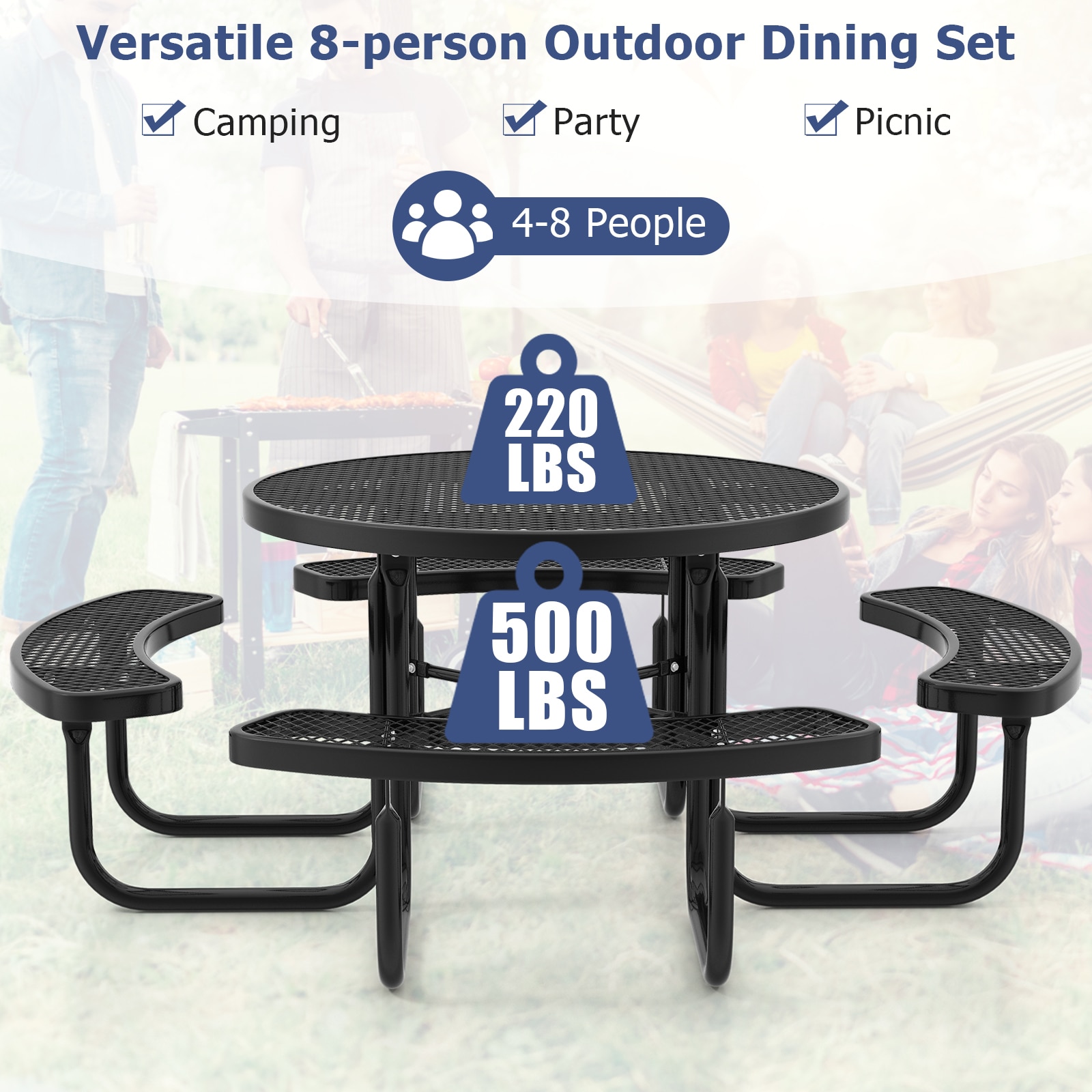 LIVIZA TDJ11795BK-X Picnic-Tables - View #3