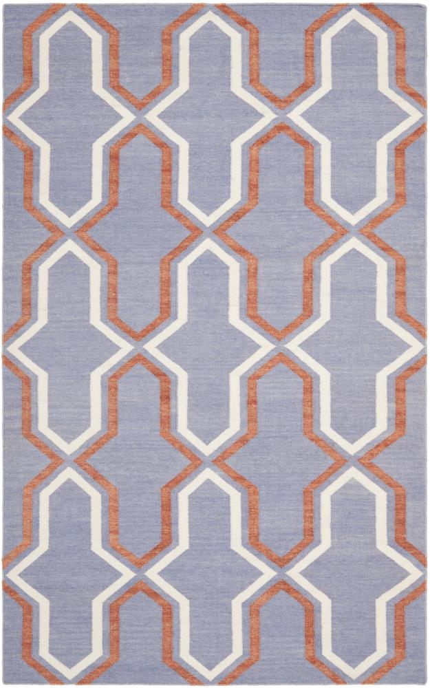 Safavieh DHU559A-6 Dhurries Shila 6 x 9 (ft) Wool Purple/Multi Rectangular Indoor Abstract Coastal Area rug