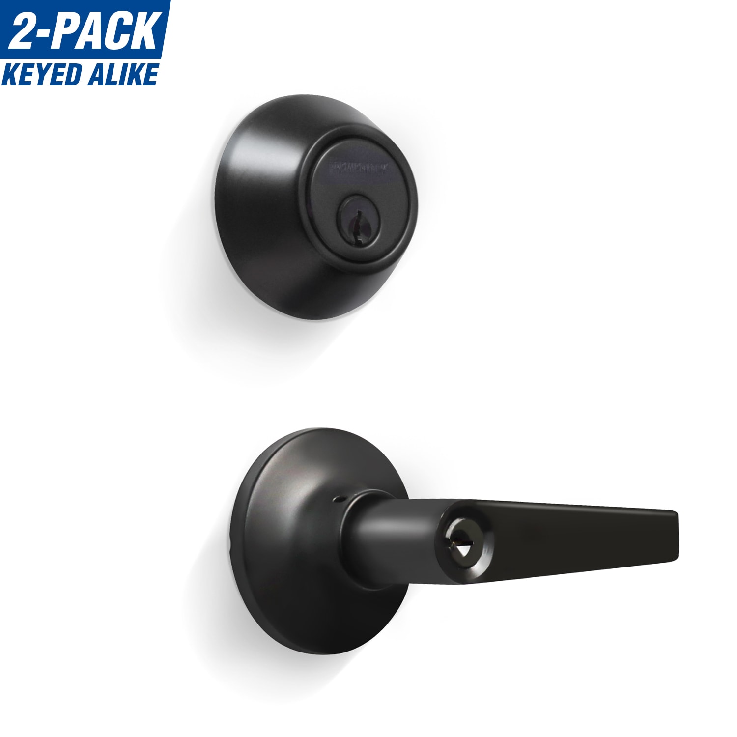 Premier Lock LED07-2 Bronze Single-Cylinder Interior/Exterior Keyed Entry Door Handle Multi-pack 2 -Pack