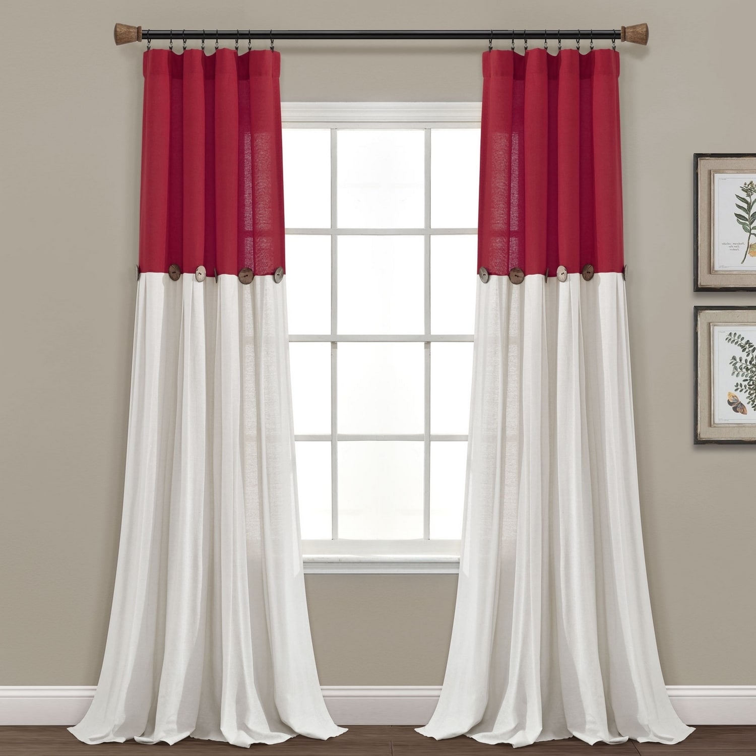 Lush Decor 16T008176 84-Inches Red Room darkening Rod pocket Single curtain panel