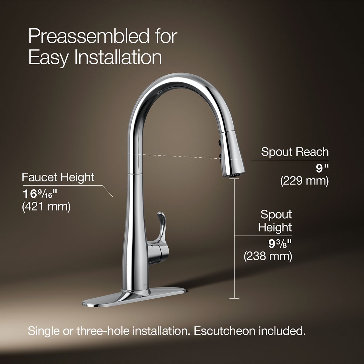 KOHLER K-22036-CP Kitchen-Faucets - View #3