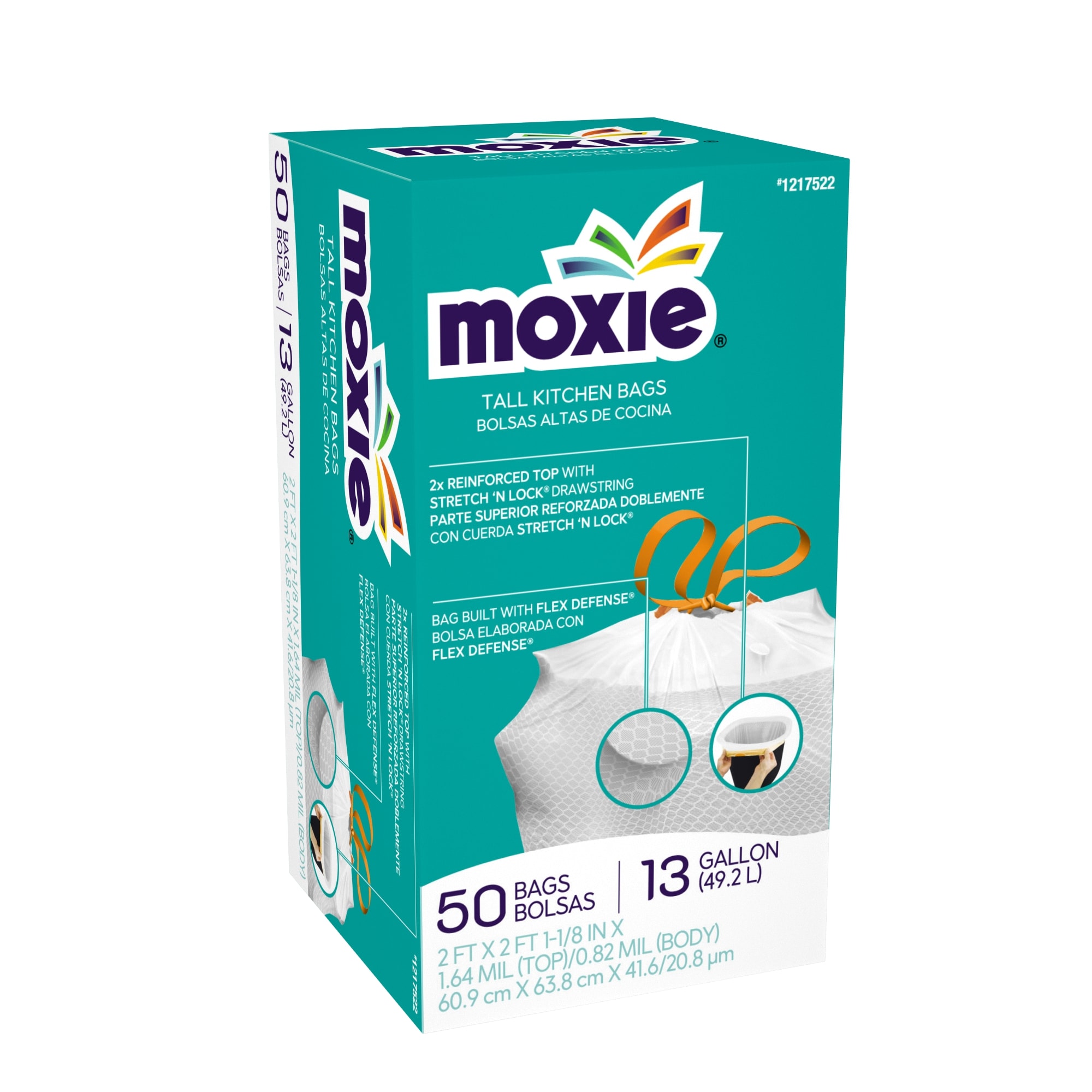 MOXIE 13-Gallons White Plastic Kitchen Drawstring Trash Bag (130-Count) in  the Trash Bags department at