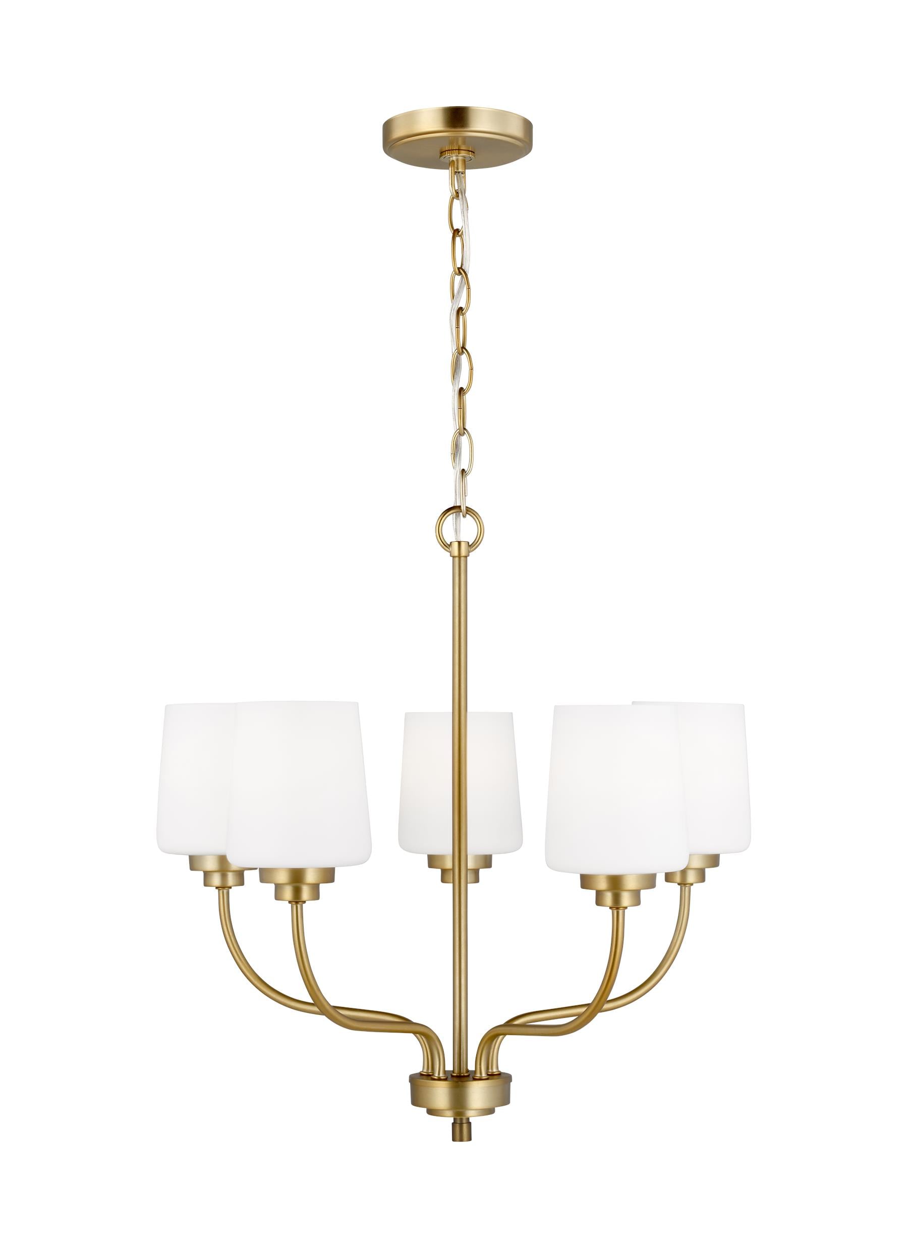 Generation Lighting 3102805EN3-848 Windom 5 -Light Satin Brass Traditional For Use in Bedrooms, Dining Rooms, Foyers, Living Rooms Chandelier