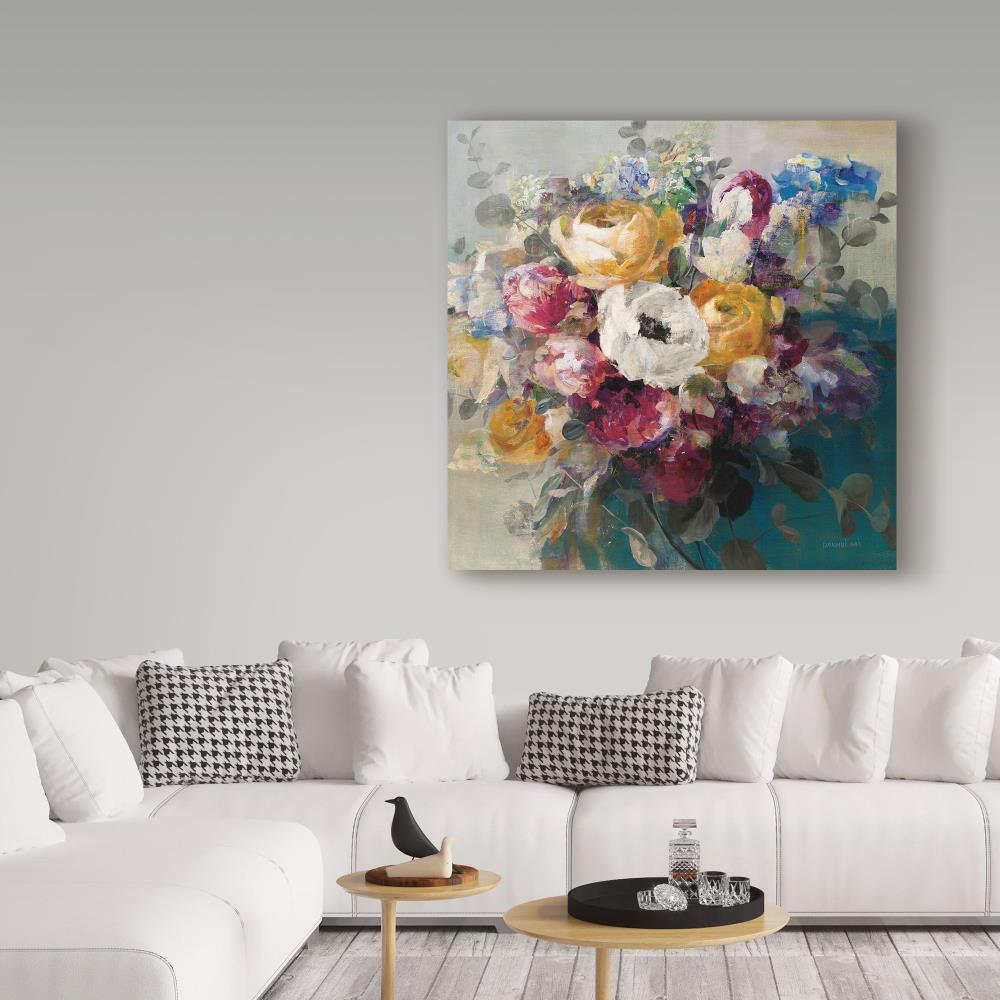 Trademark Fine Art Framed 14-in H x 14-in W Floral Print on Canvas in ...