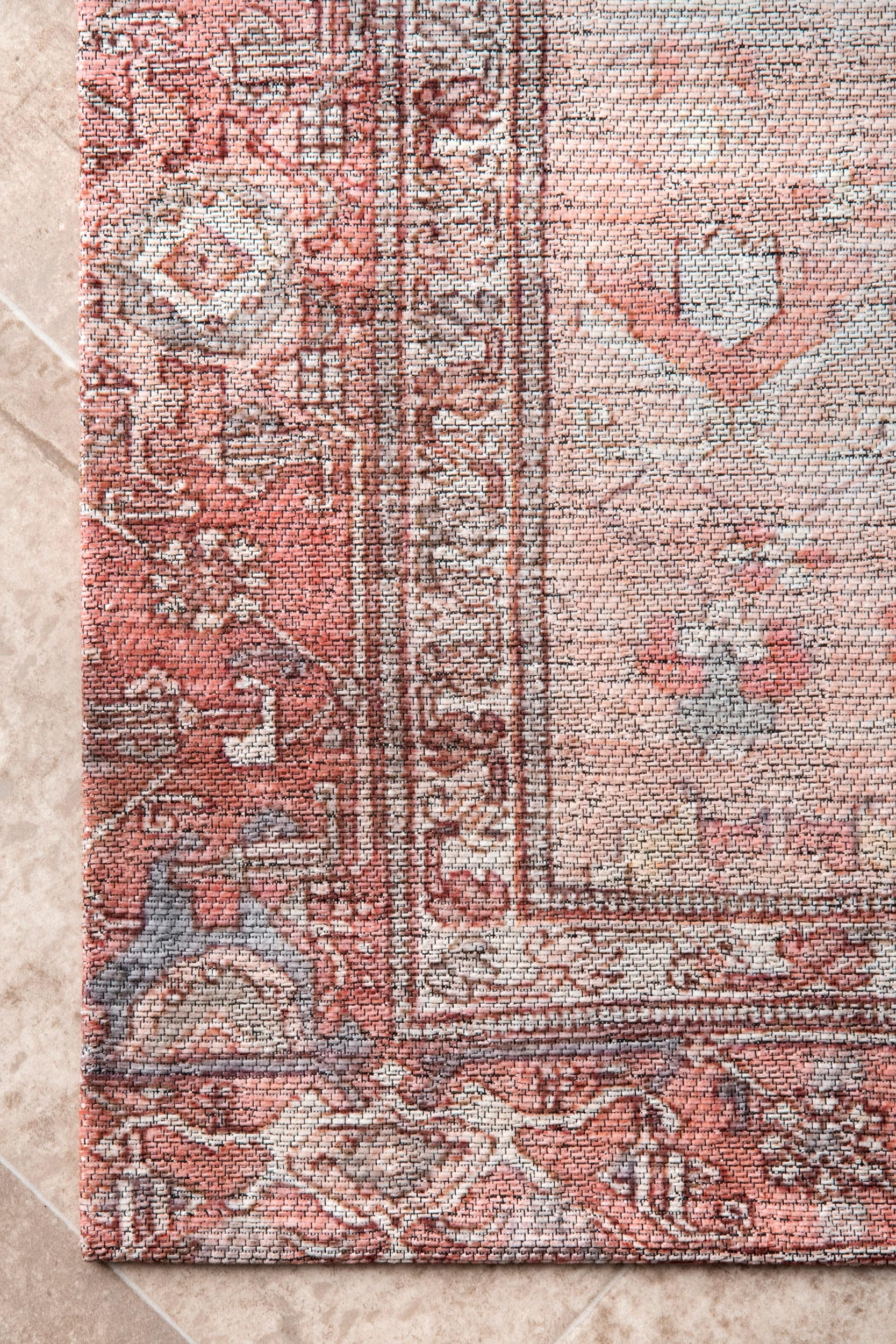Multicolor Vintage Medallion Wool Blend Area Rug
