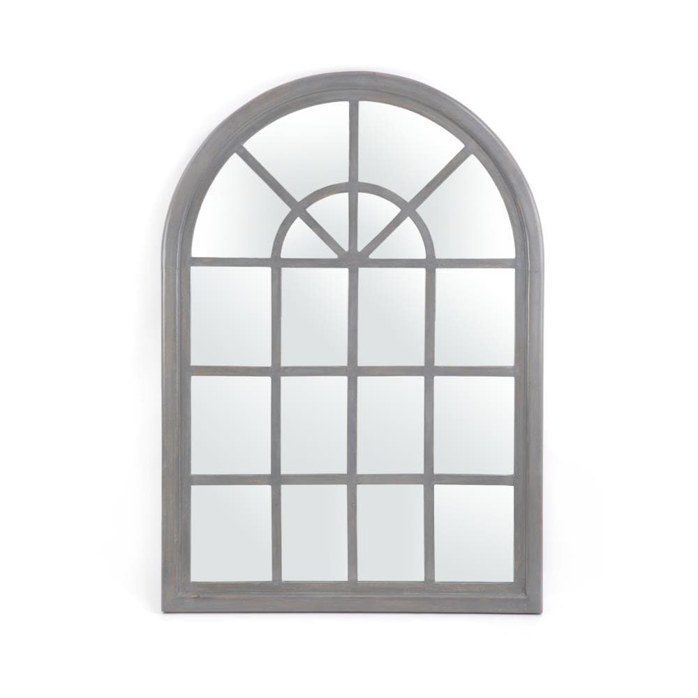 Best Selling Home Decor 311552 Dunlap 31.00-Inches W x 44.00-Inches H Arch Gray wash Framed Wall Mirror