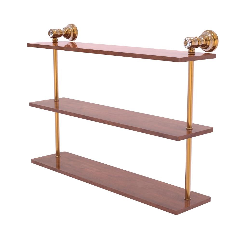 Allied Brass CC-5-22-IRW-BBR Carolina Crystal Brushed Bronze 3 -Tier Wall mount Bathroom Shelf ( 22-in x 16-in x 5-in )