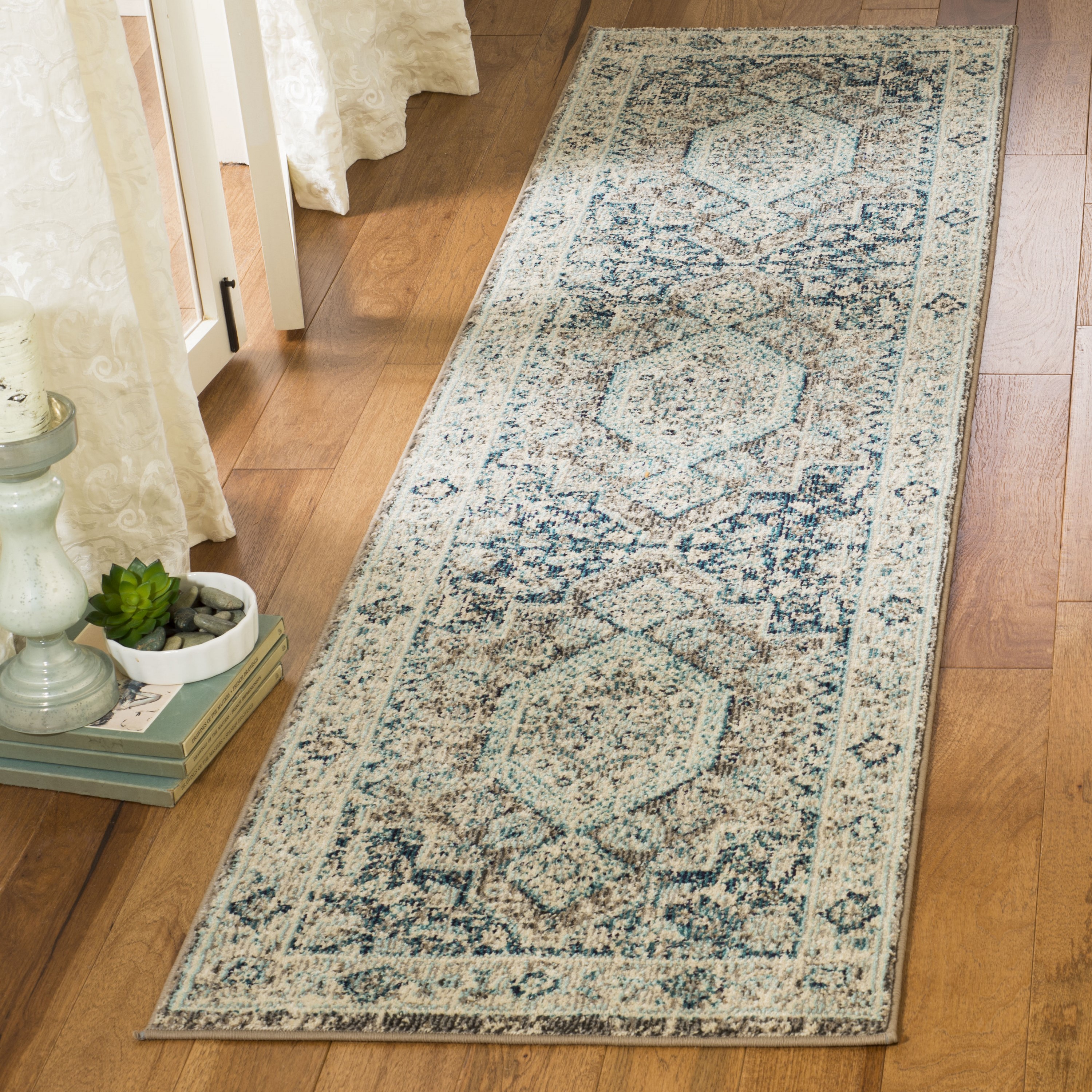 Safavieh Phoenix Nuri 8 x 10 Gray/Blue Indoor Abstract Vintage Area Rug