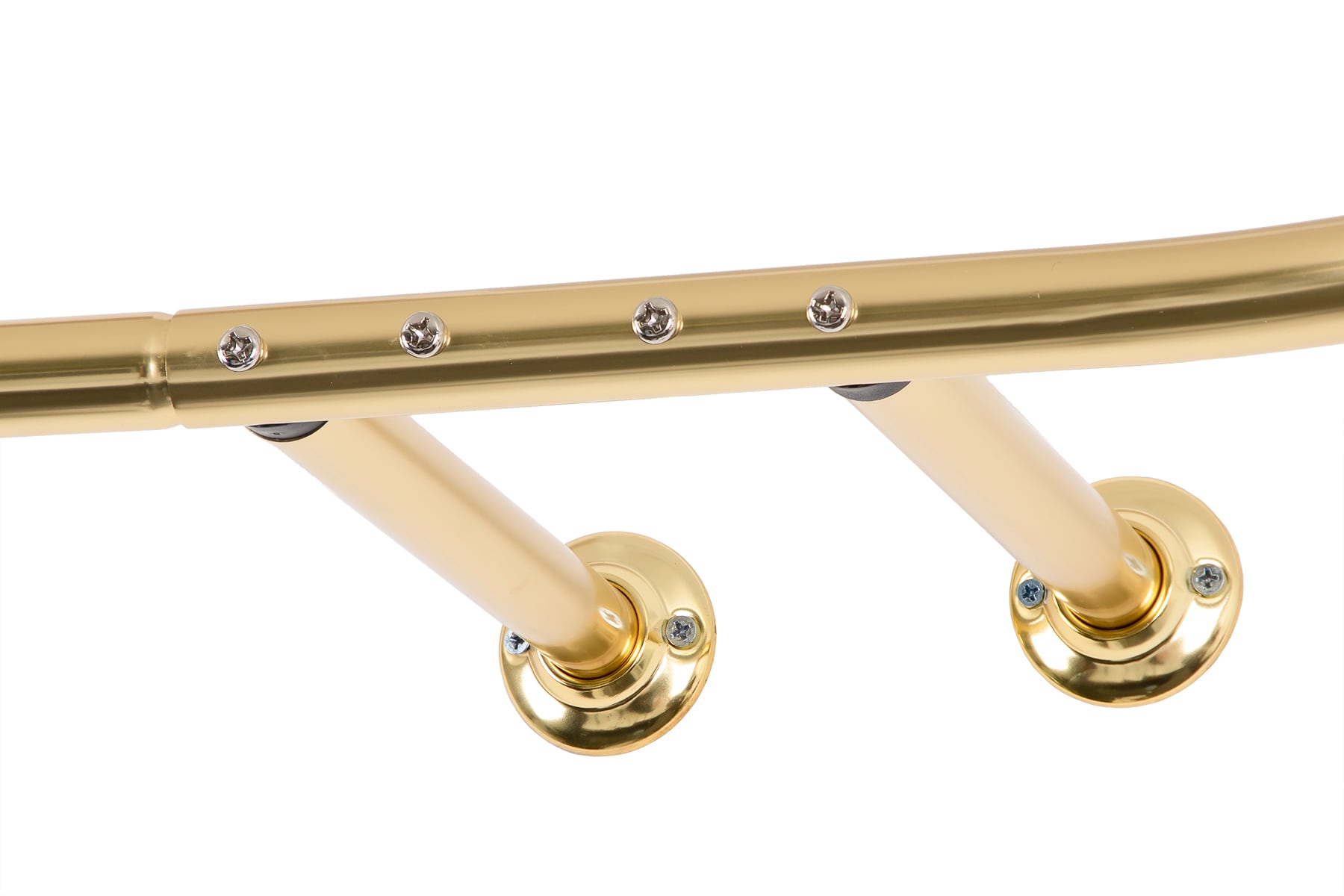 Gold Aluminum D-Shaped Ceiling Mounted Shower Curtain Rod Set