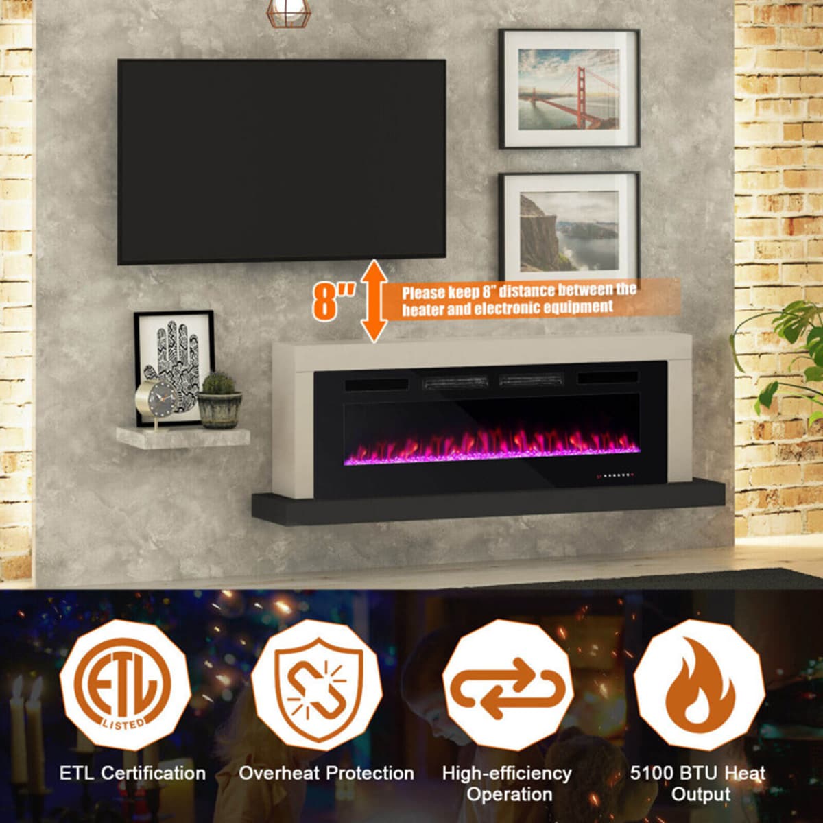 Clihome CL-60-10235 Electric-Fireplaces - View #8