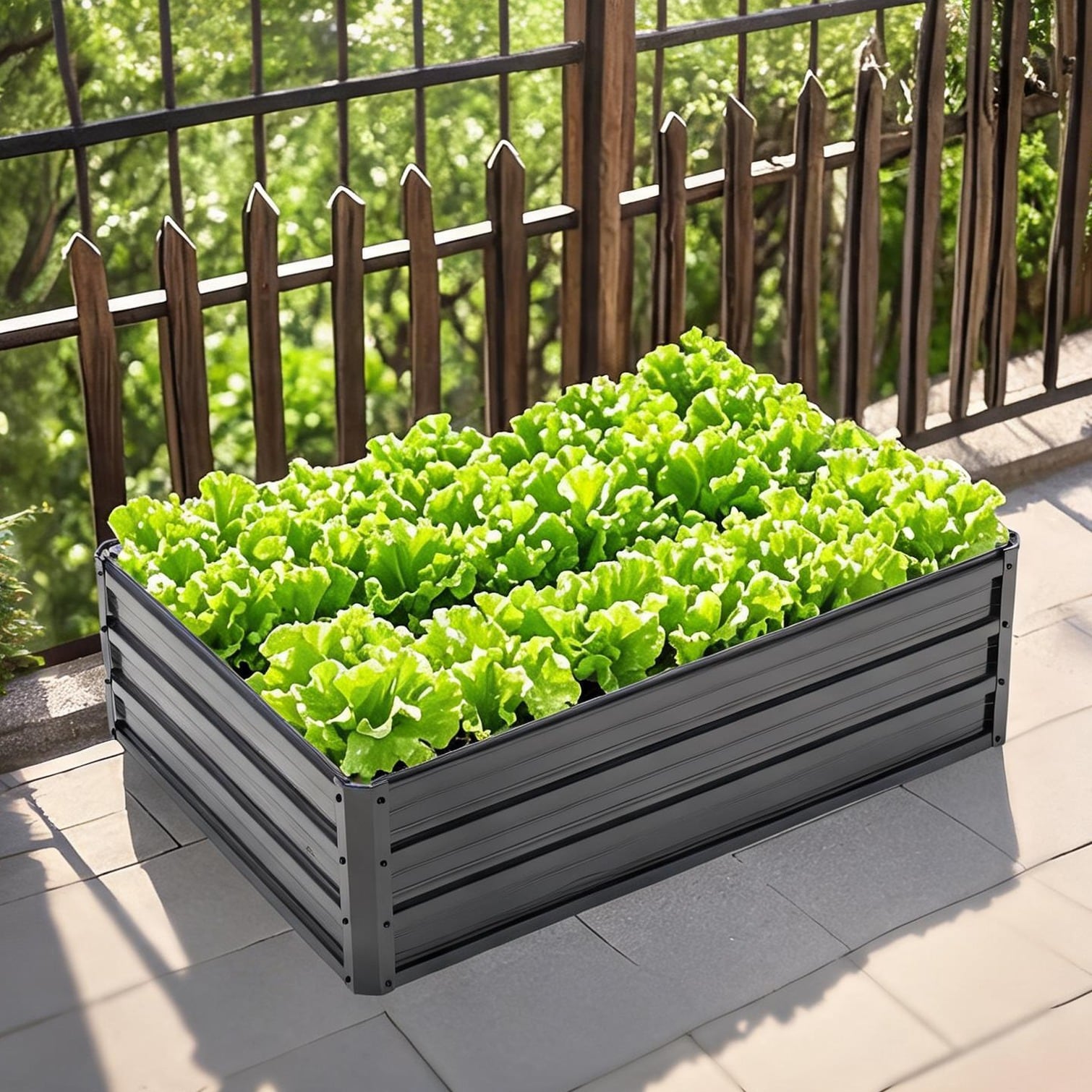 Watnature - 4x3x1ft Metal Raised Garden Bed Deep Root Outdoor Galvanized Planter Box Patio Kit Pl...