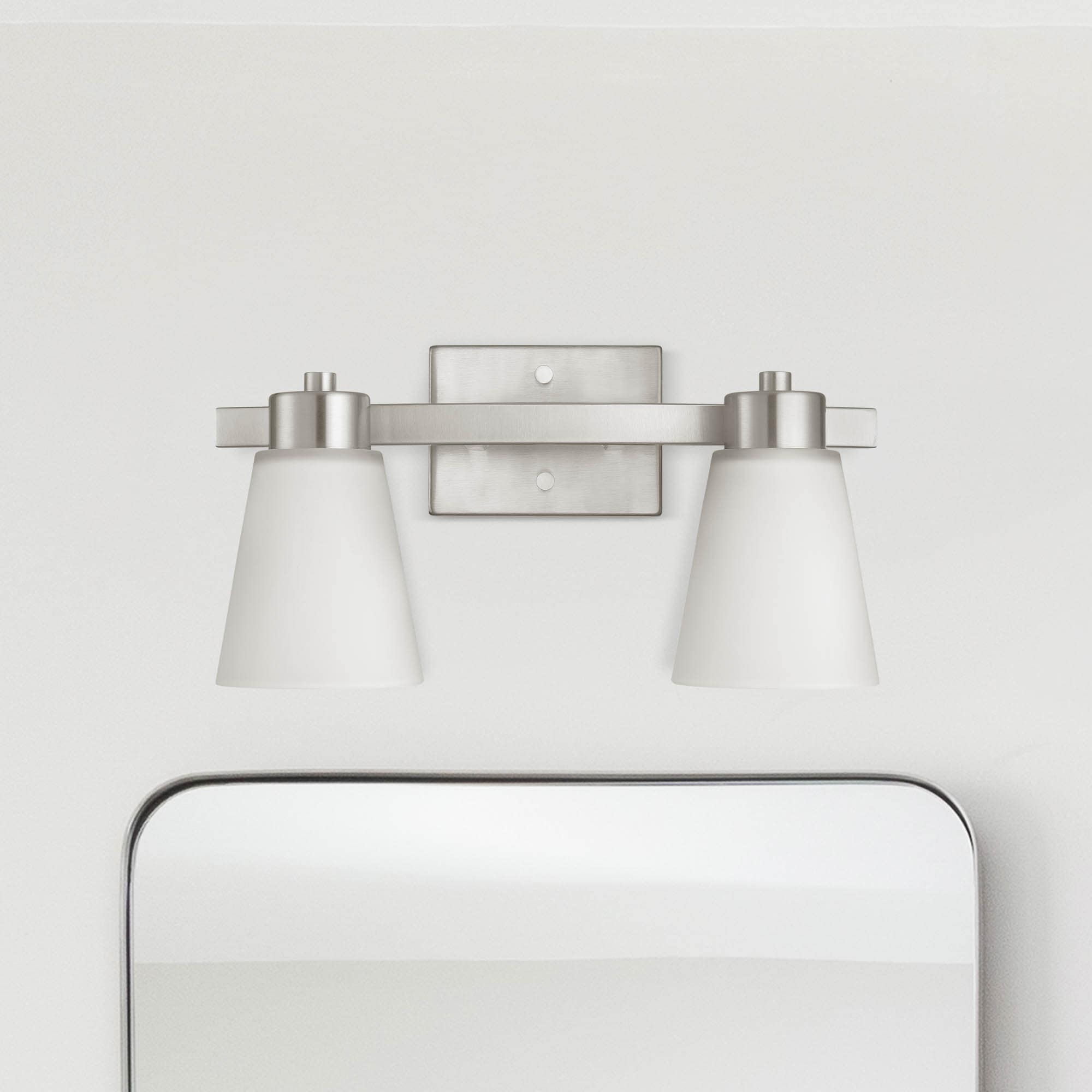allen + roth 43444 Fairendale 16.87-in 2 -Light Brushed Nickel Transitional Vanity light