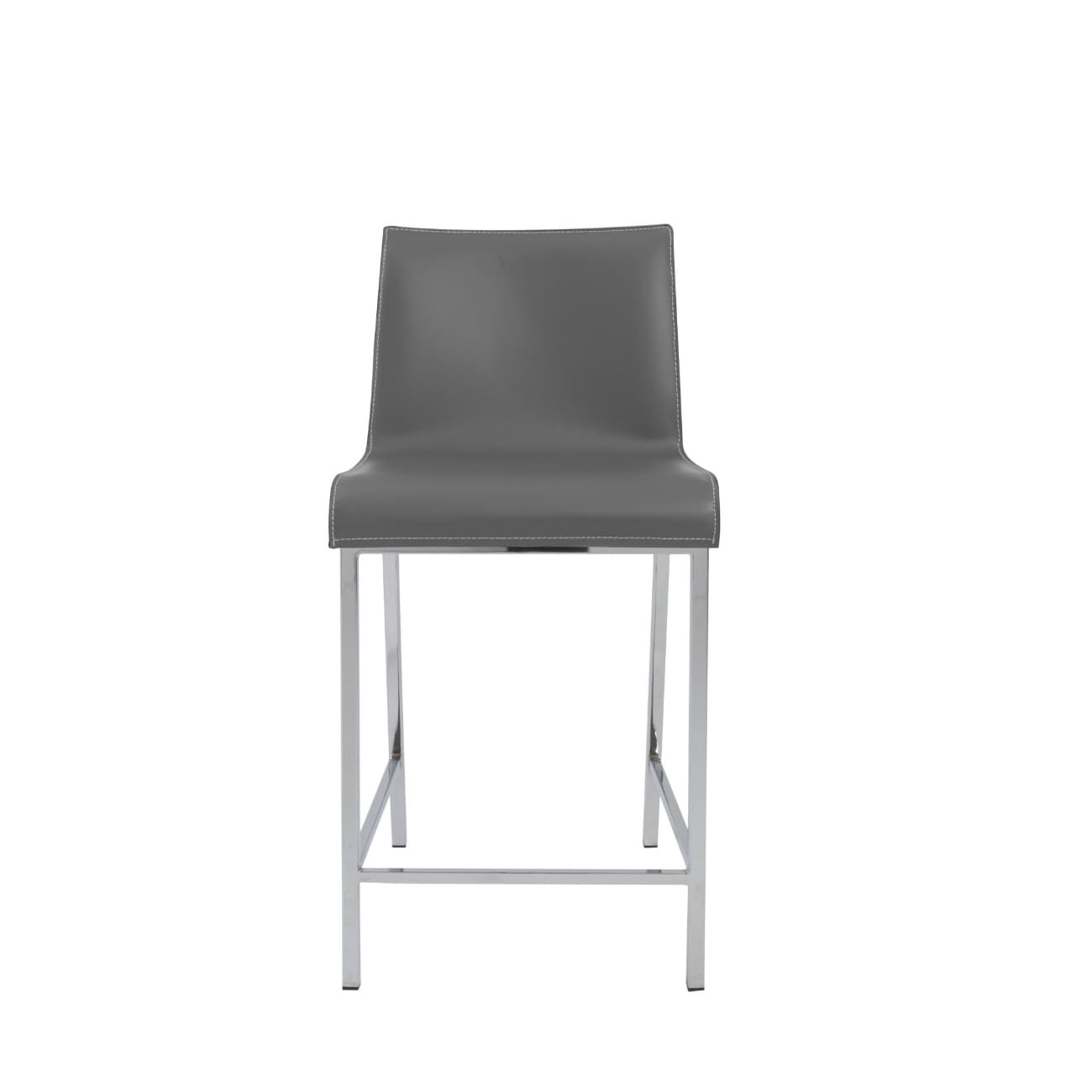 HomeRoots 4000400590 Set of 2 Gray 24.02-in H Counter height Upholstered Metal Bar Stool Back