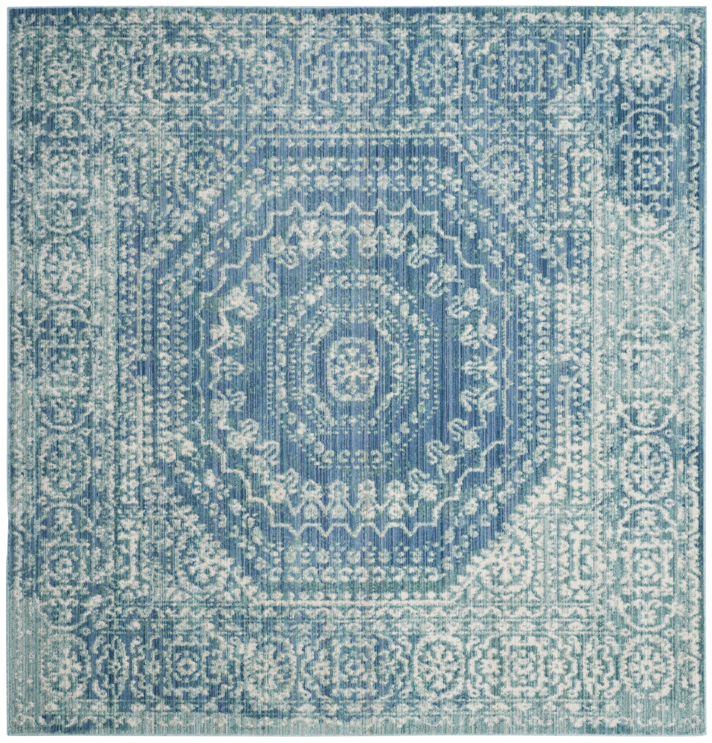 Safavieh Valencia Konye 2 x 6 Blue/Multi Indoor Abstract Vintage Runner