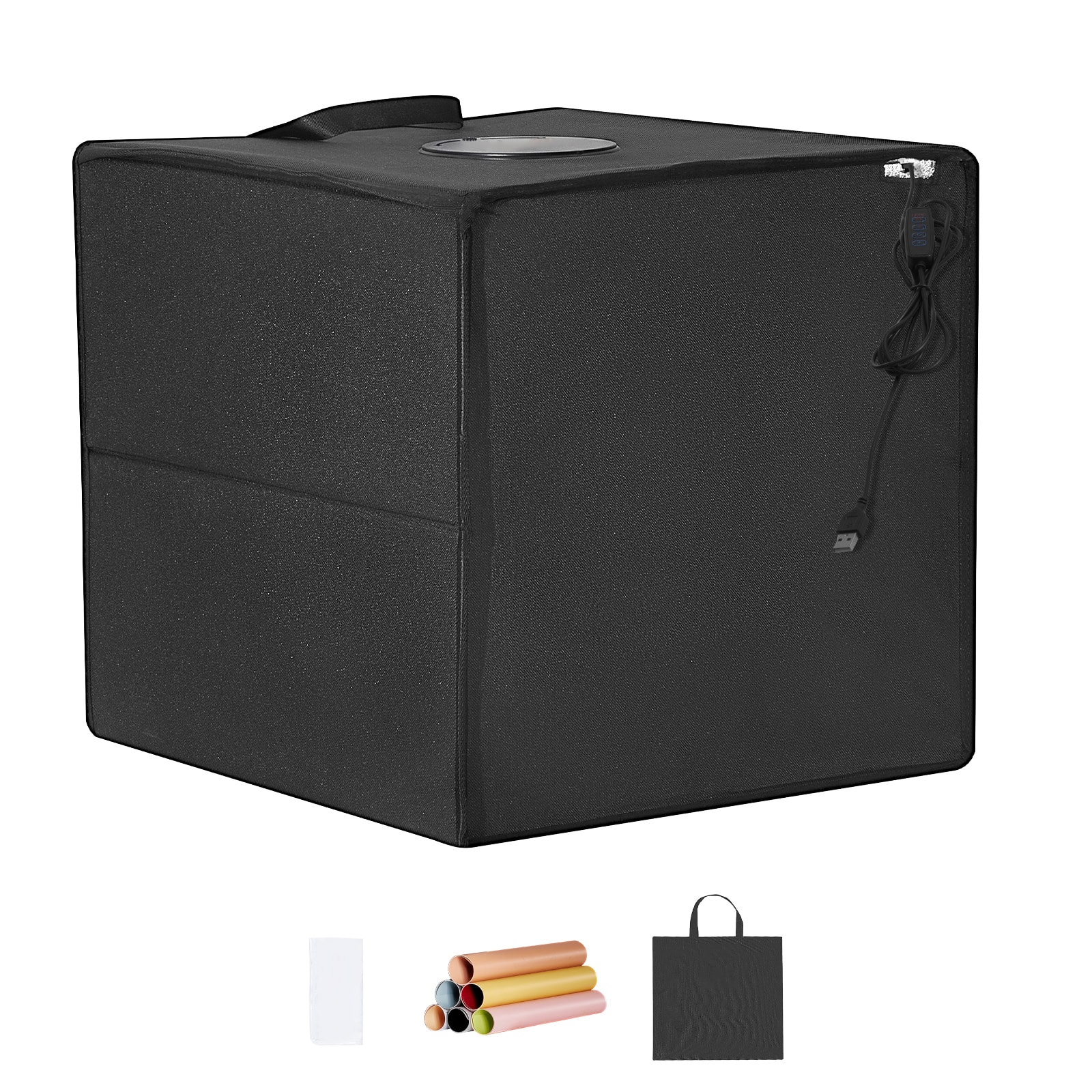 GIVIMO 12-in by 12-in Photo Studio Light Box with 3000 to 5600K LED Shooting Tent Kit featuring 6 Color Backdrops and CRI 95 Rating #LW038GIVSS444