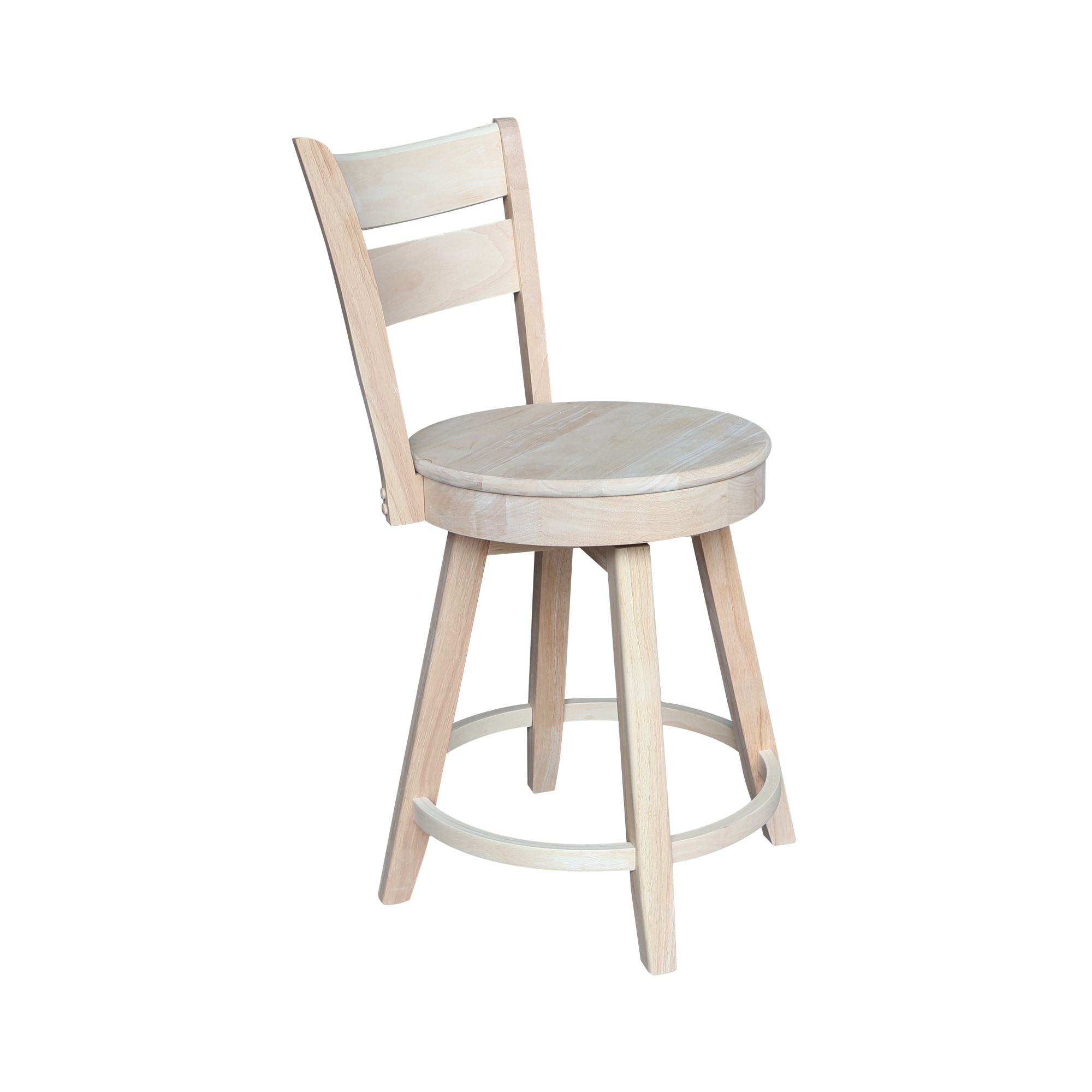 Sara Solid Wood White Counter Height Stool with Swivel Seat