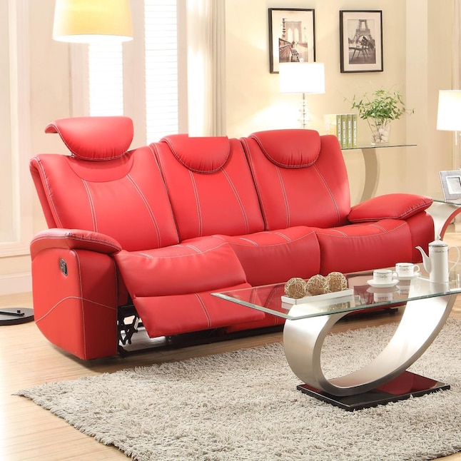 Faux Leather Reclining Sofa, Modern Leather Recliner Couches