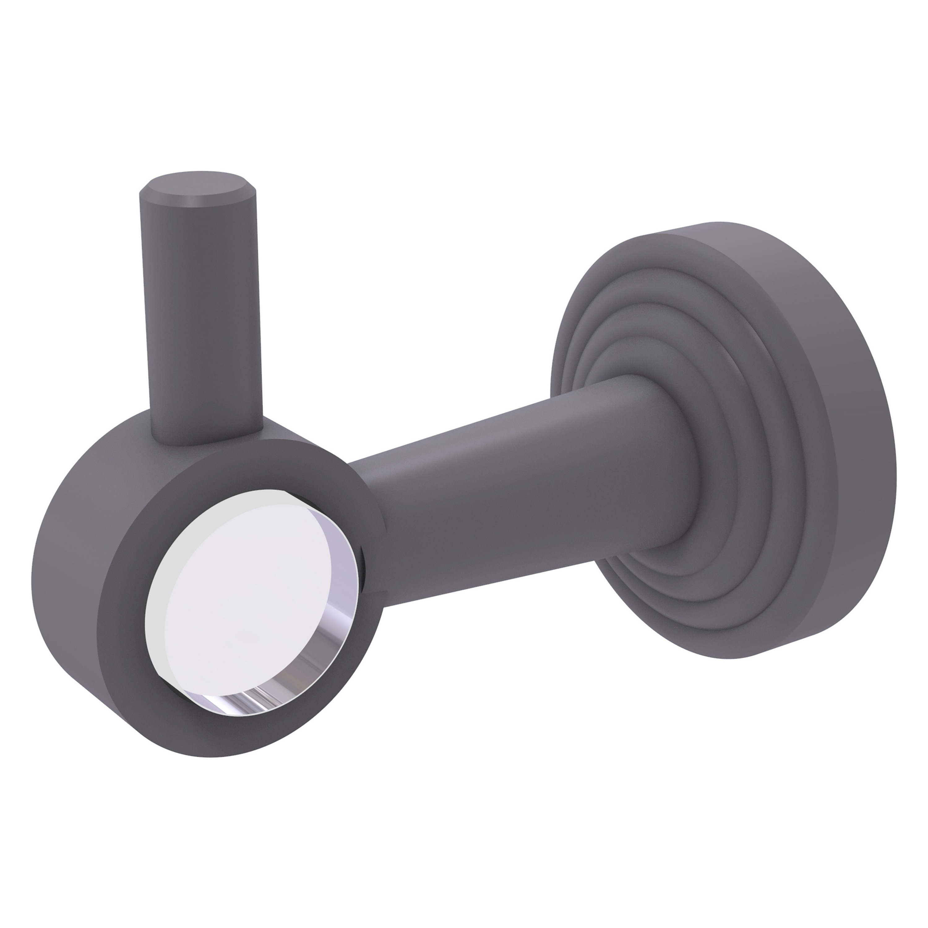 Allied Brass PB-20-GYM Pacific Beach Matte Gray Single -Hook Wall mount Towel Hook