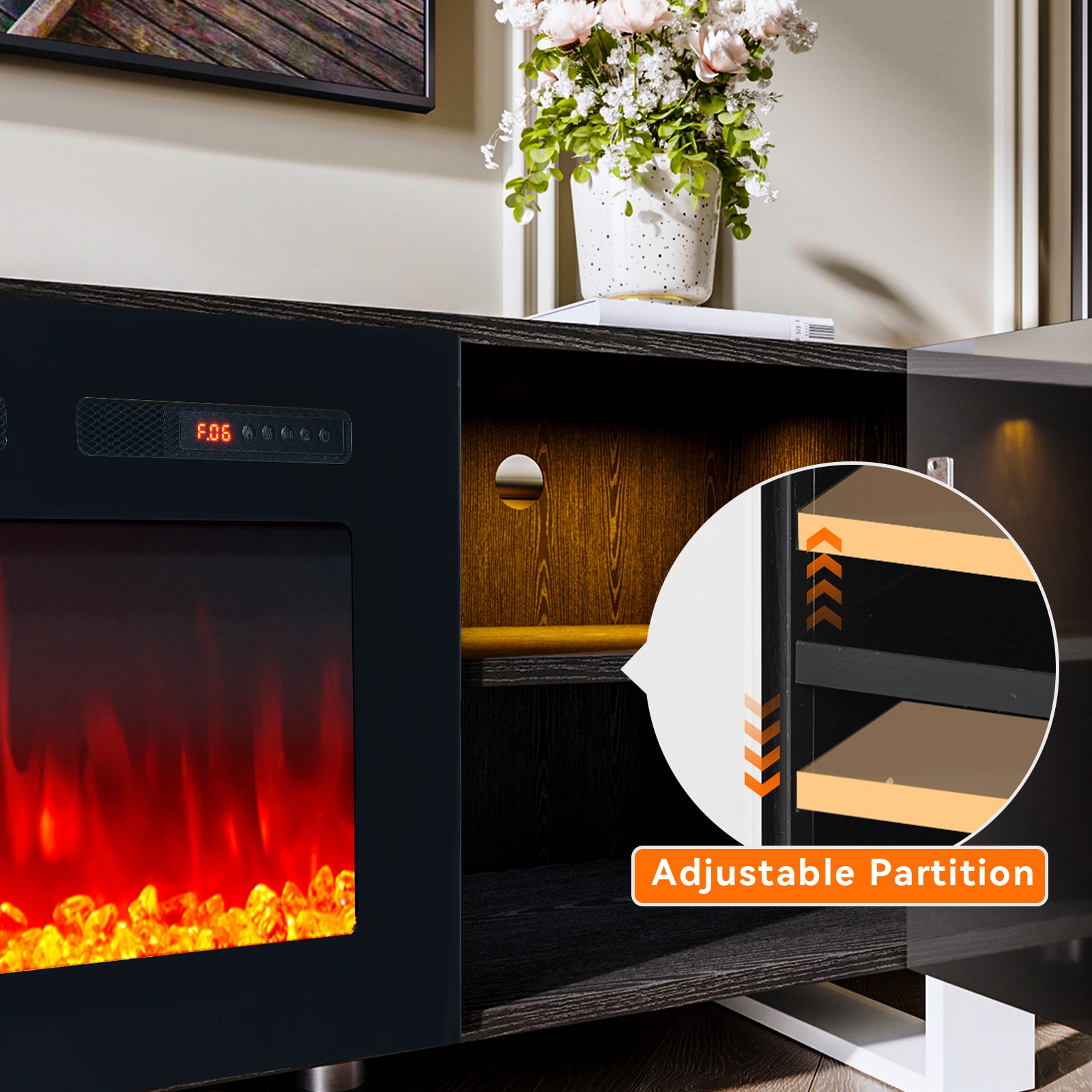 AOXUN AX-30970B Electric-Fireplaces - View #4