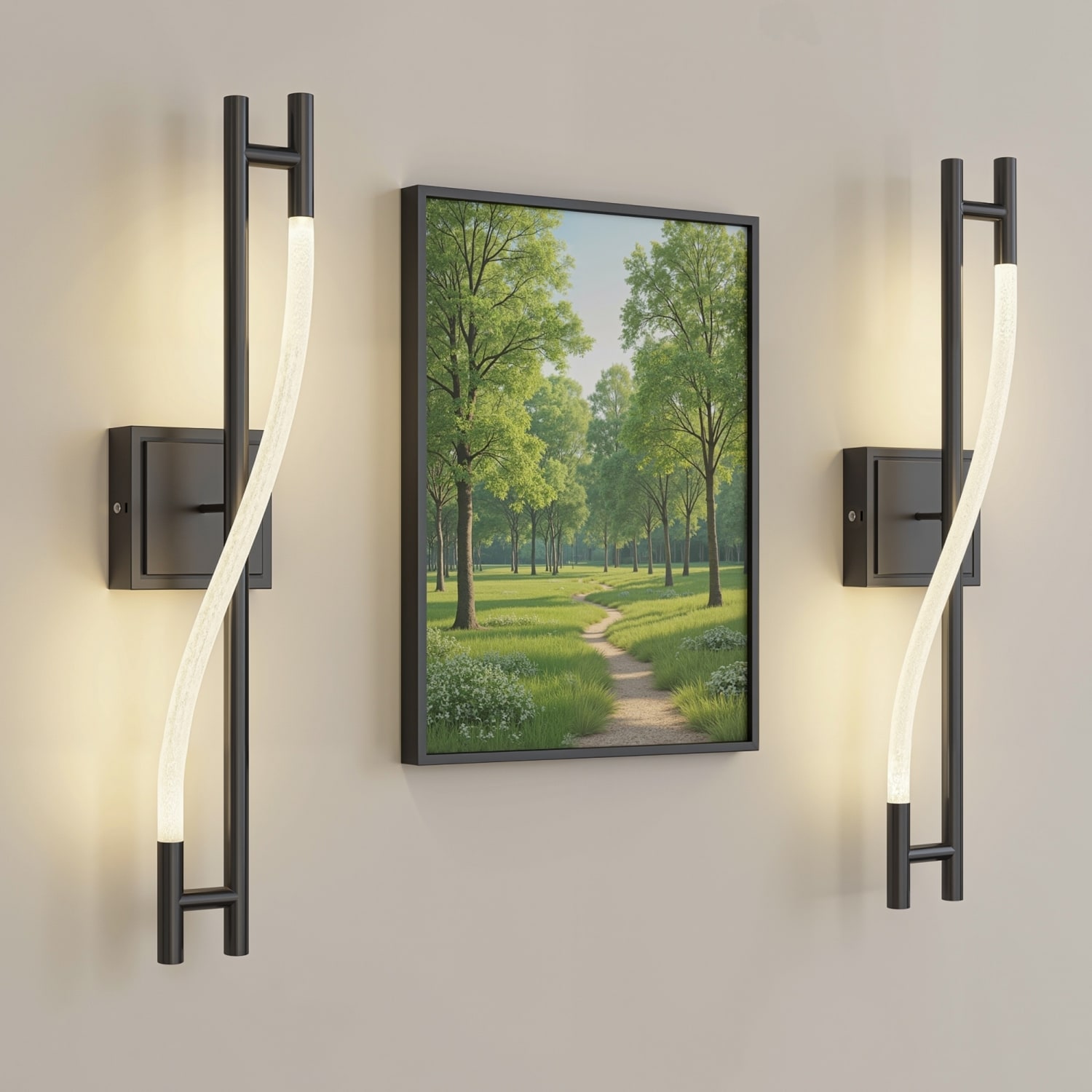 DORESshop 24.8 in 5W Integrated LED Wall Sconce Matte Black Modern Wall Light with Remote 8000mAh Rechargeable White Woven LED Light Bar 3CCT Dimmable with Timer No Wiring Needed for Bedroom Entryway or Hallway