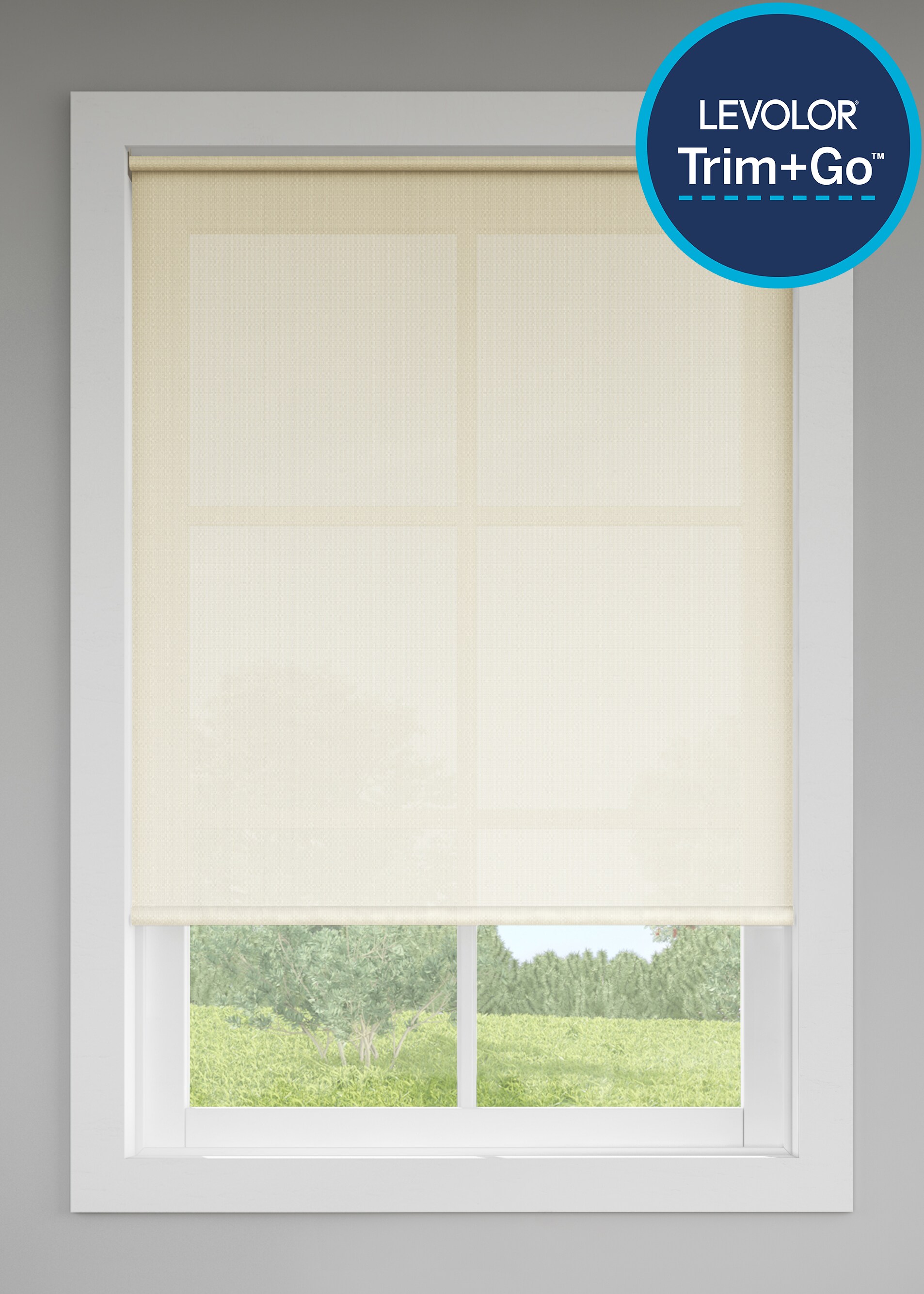 45 x 73 in Cordless Solar Shade UV Blocking Sun Screen Roller Window Blind Brown 