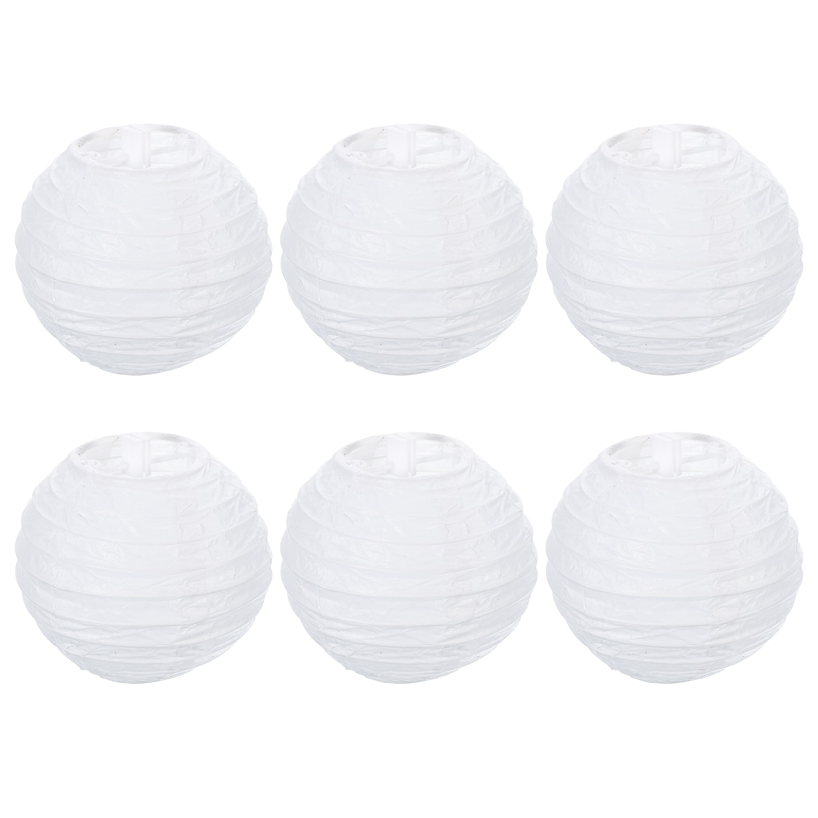 PATIKIL 4 Inch Paper Lanterns 6pcs Round Folding Hanging Lamp Shade Small Lantern for Wedding Home Party Festival Celebration White