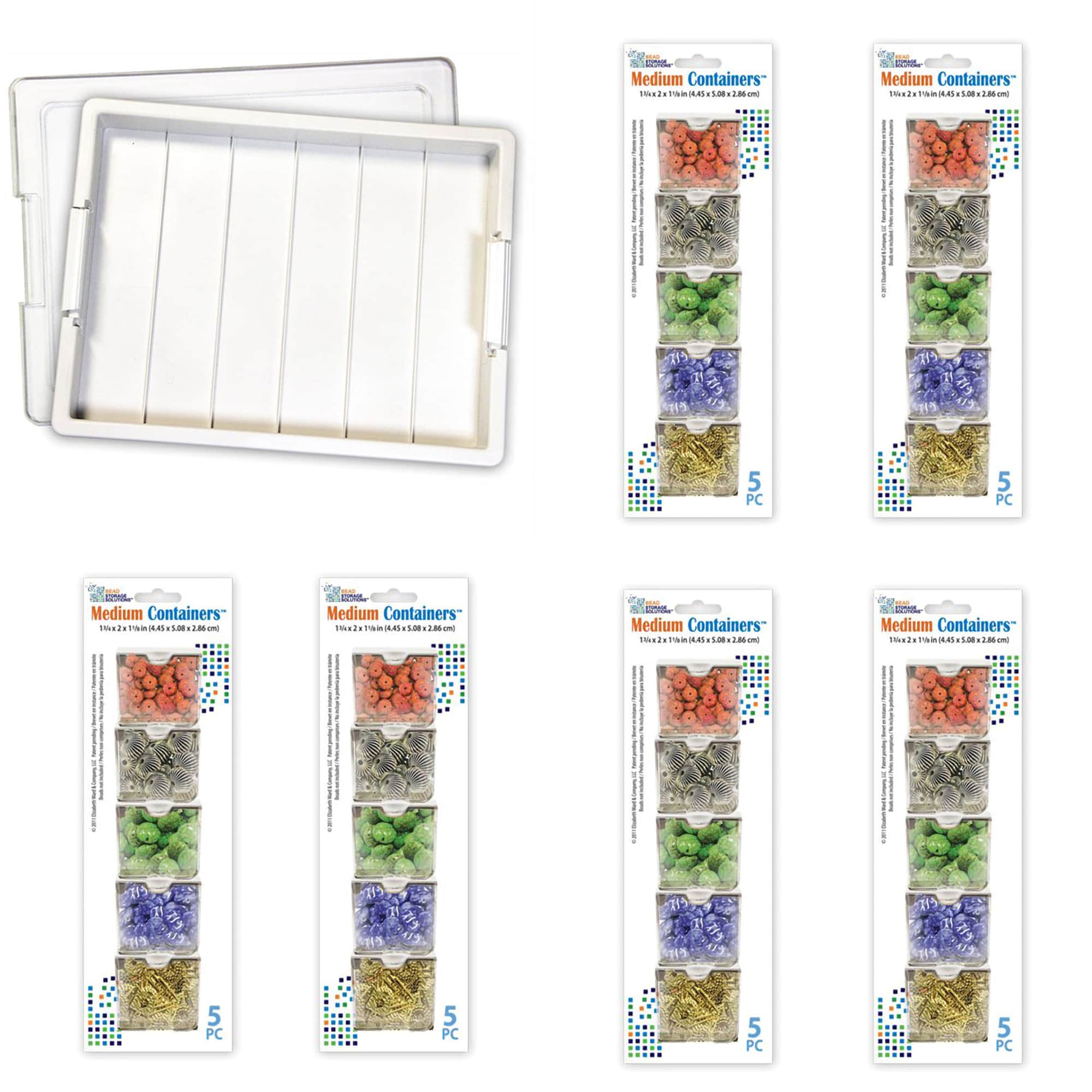 Bead Storage Solutions Elizabeth Ward 8 Piece Bead Clear Organizing Storage  Containers for Beads, Crystals, Fasteners, and Craft Supplies, Small