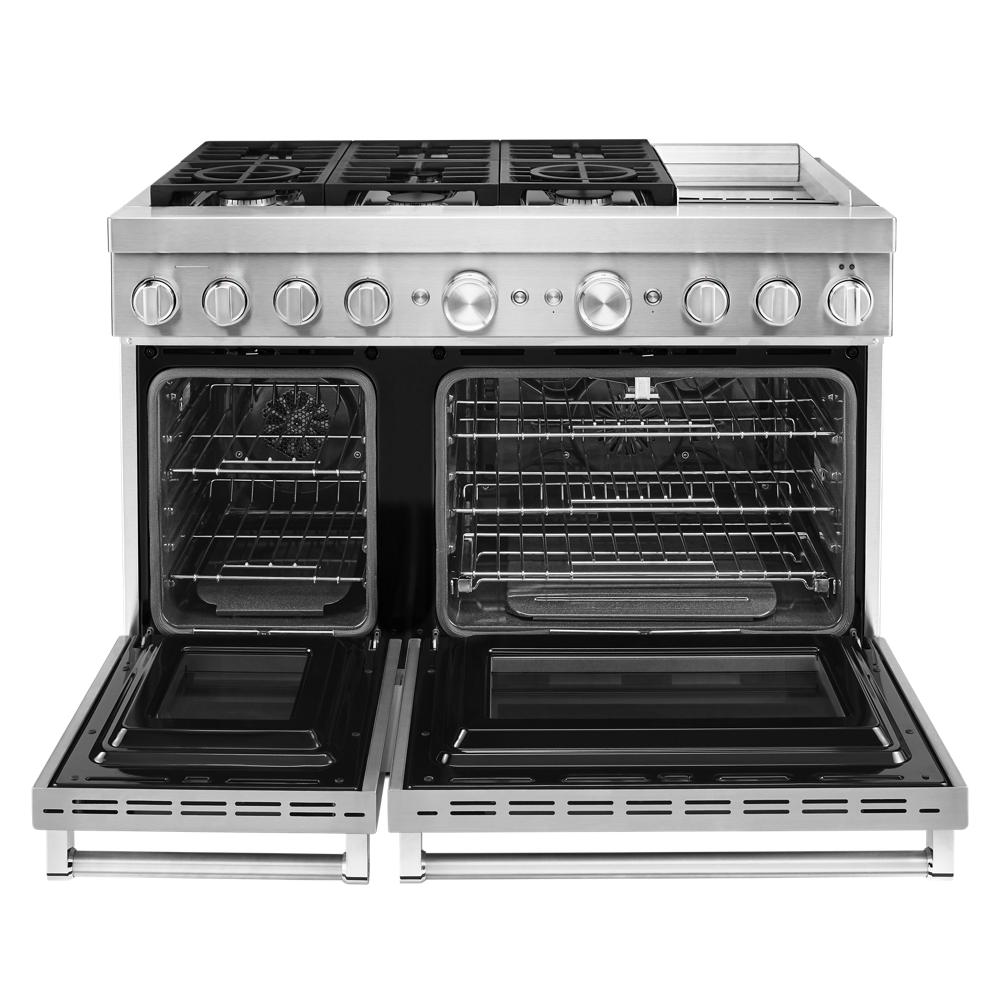 KitchenAid KA-2-PIECE-COOKING-PACKAGE-12 30 inch Wide 6.7 Cu. ft. Dual Fuel Freestanding Range with Double Ovens and Even-Heat Convection and 400 CFM