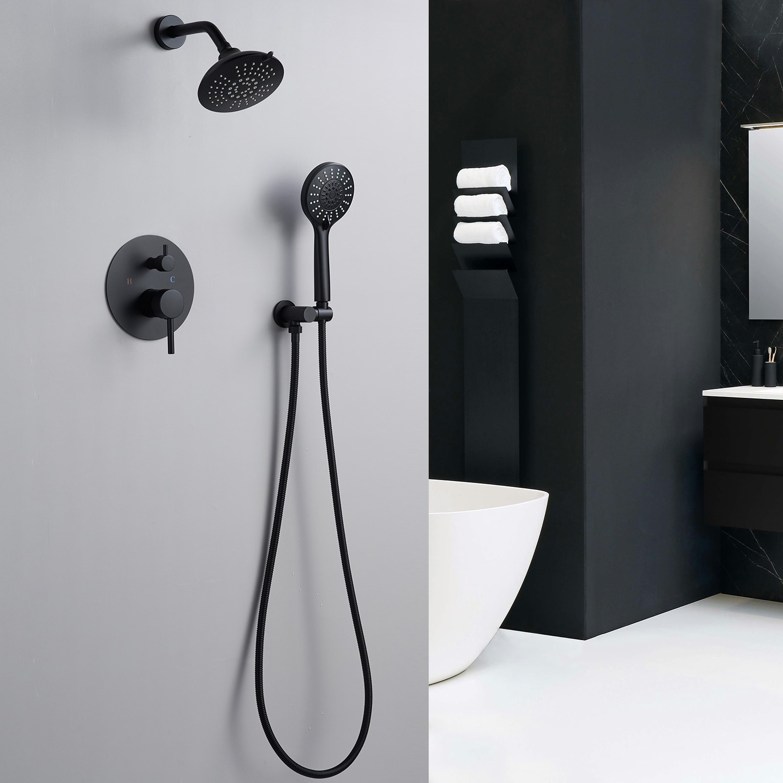 BYH SF-6002-MB Tub-Shower-Faucets - View #2