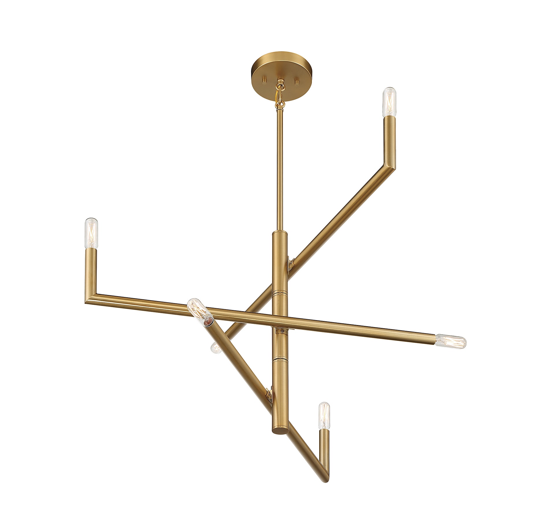 Cristofer 6-Light Adjustable Warm Brass Chandelier