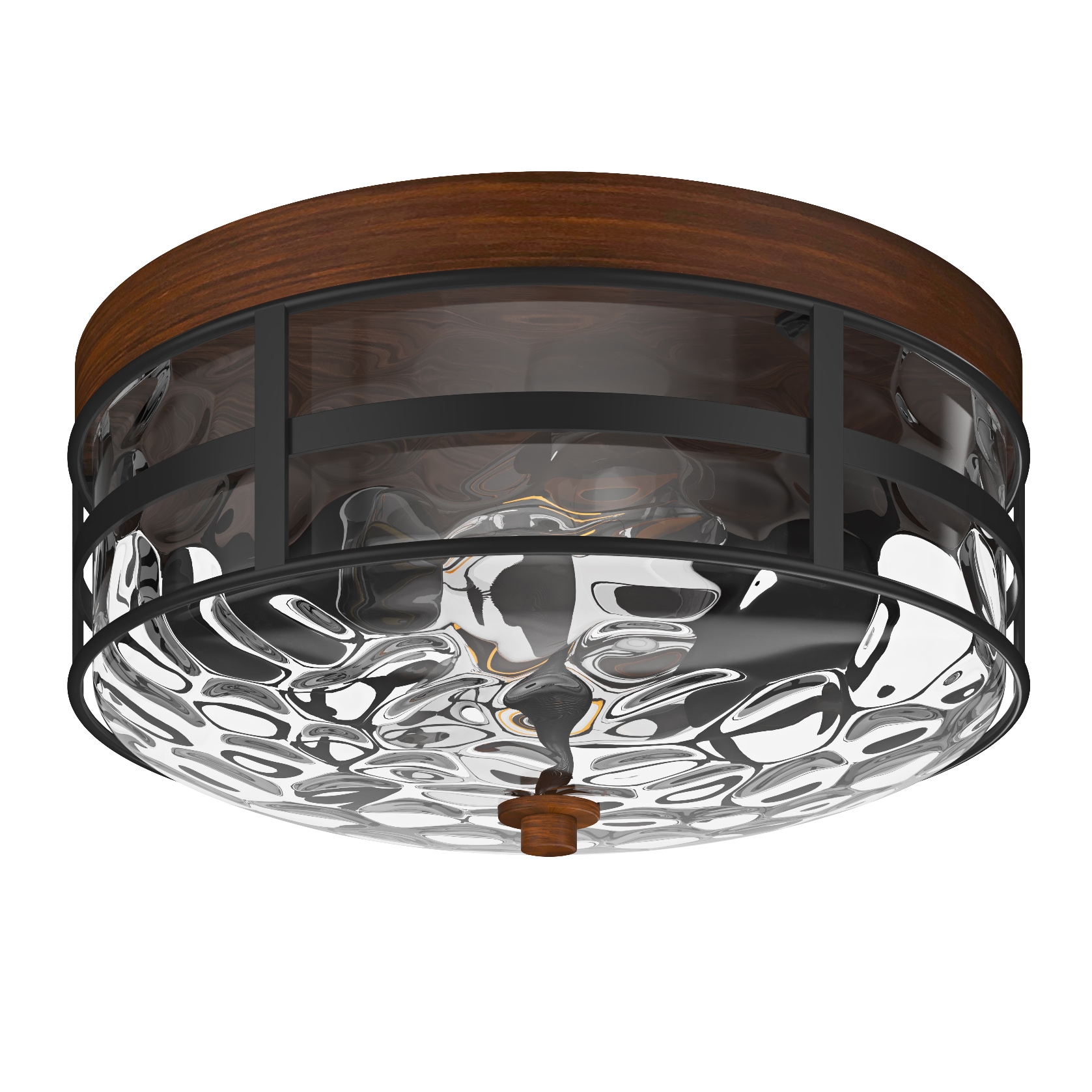 Aiwen 2-Light 11.81-in Black Flush Mount Light in the Flush Mount