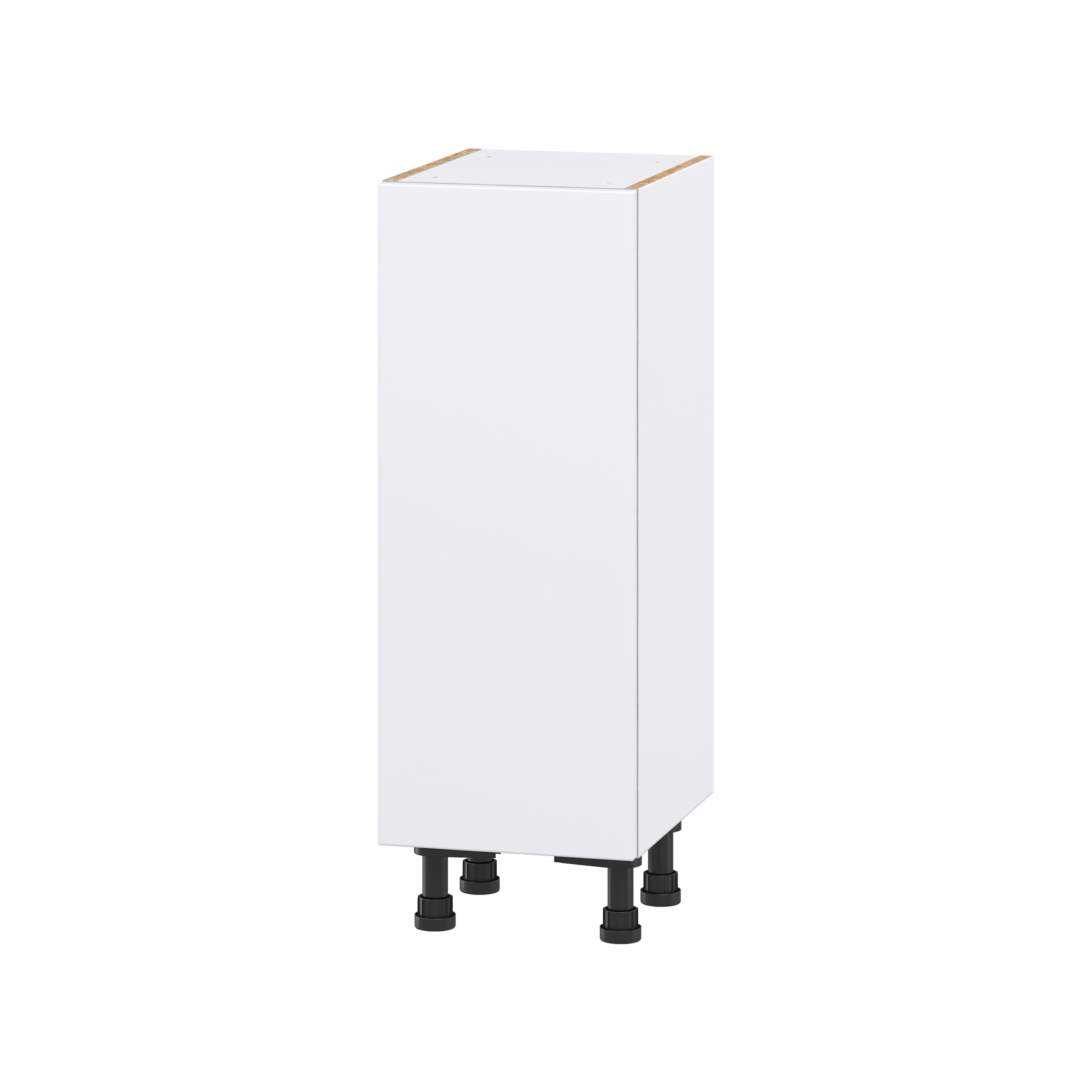 Hugo&Borg Lasalle 9-in W x 34.5-in H x 14-in D Bright White Slab Base Fully Assembled Cabinet (Flat Panel Slab Door Style)