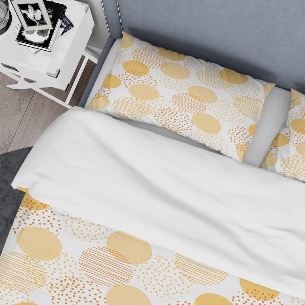 Twin Gold Geometric Microfiber Duvet Cover Set