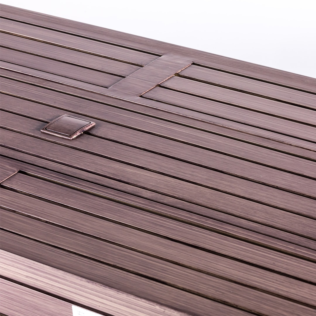 Black Aluminum Gas Fire Pit Table with Cover