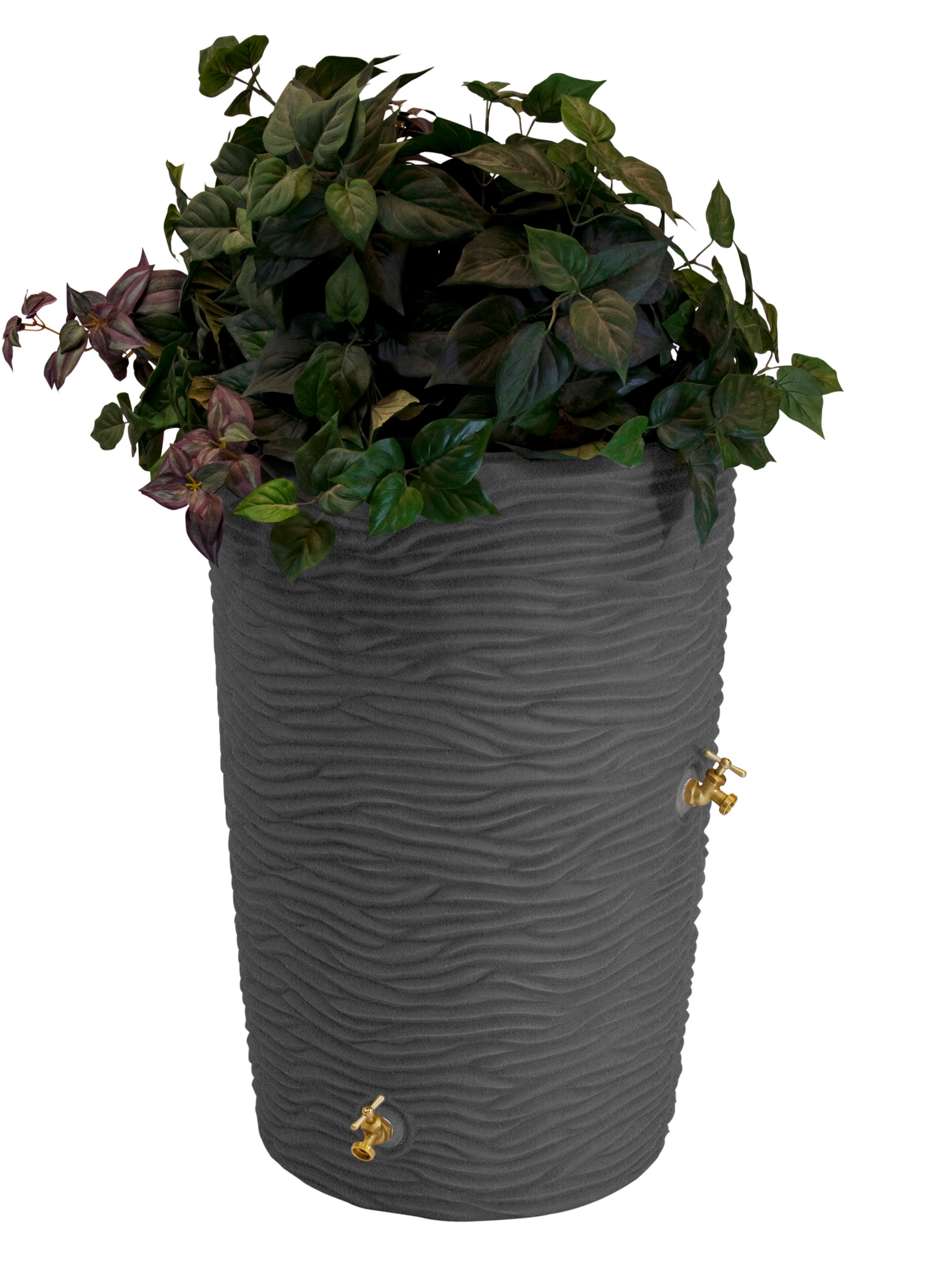 Good Ideas IMP-L50-DAR 50-Gallon Black Plastic Rain Barrel Spigot