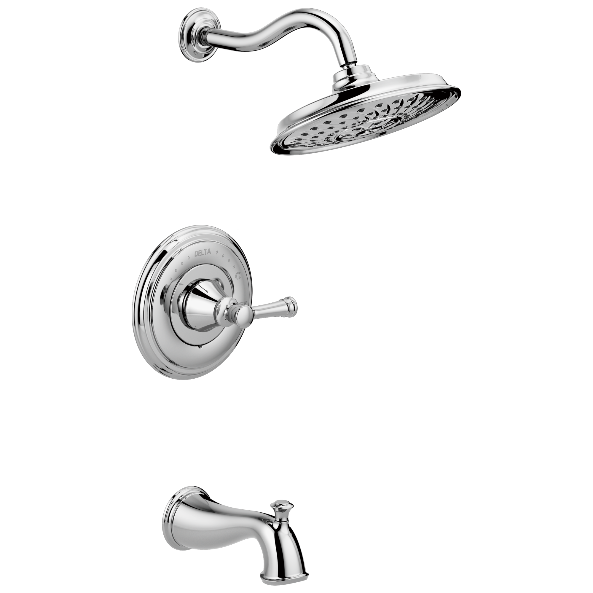 Delta Valdosta Chrome 1 Handle Multi Function Round Bathtub And Shower Faucet Valve Included At 3701