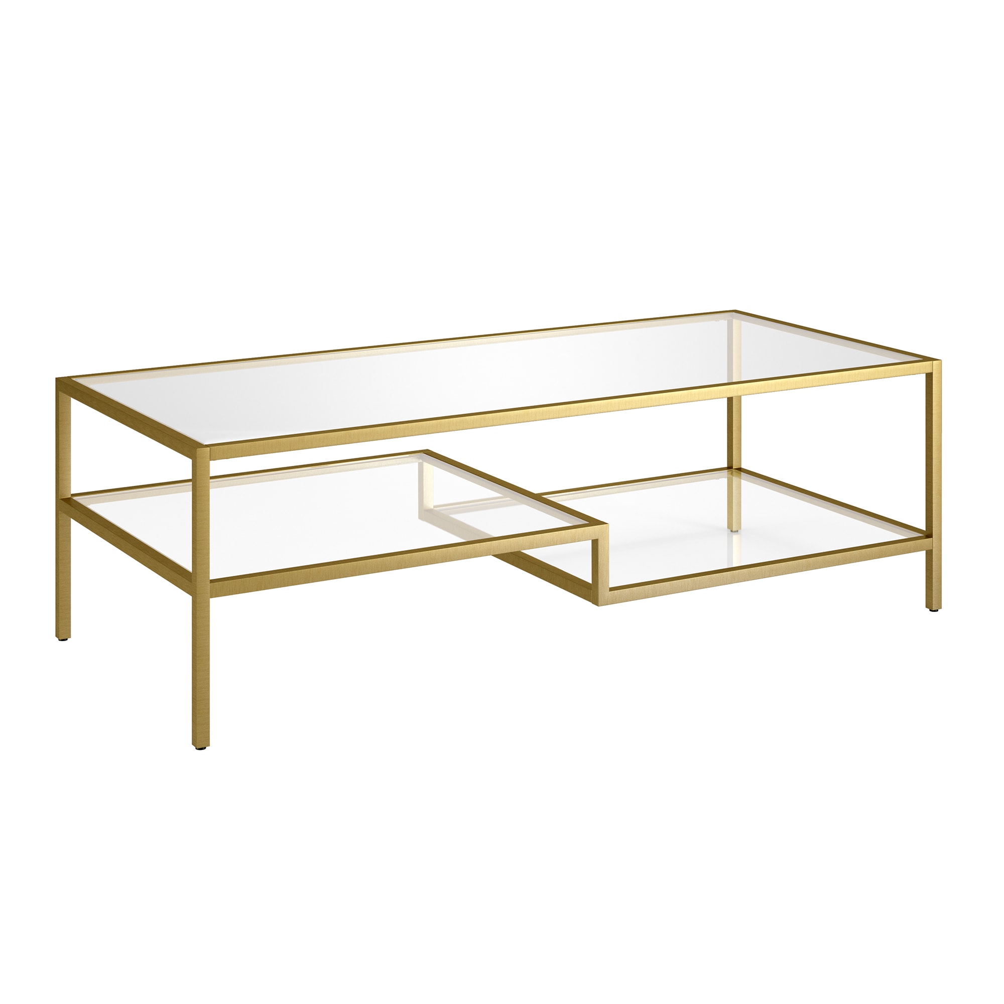 Hailey Home CT1227 Lovett Brass Wood Modern Coffee Table