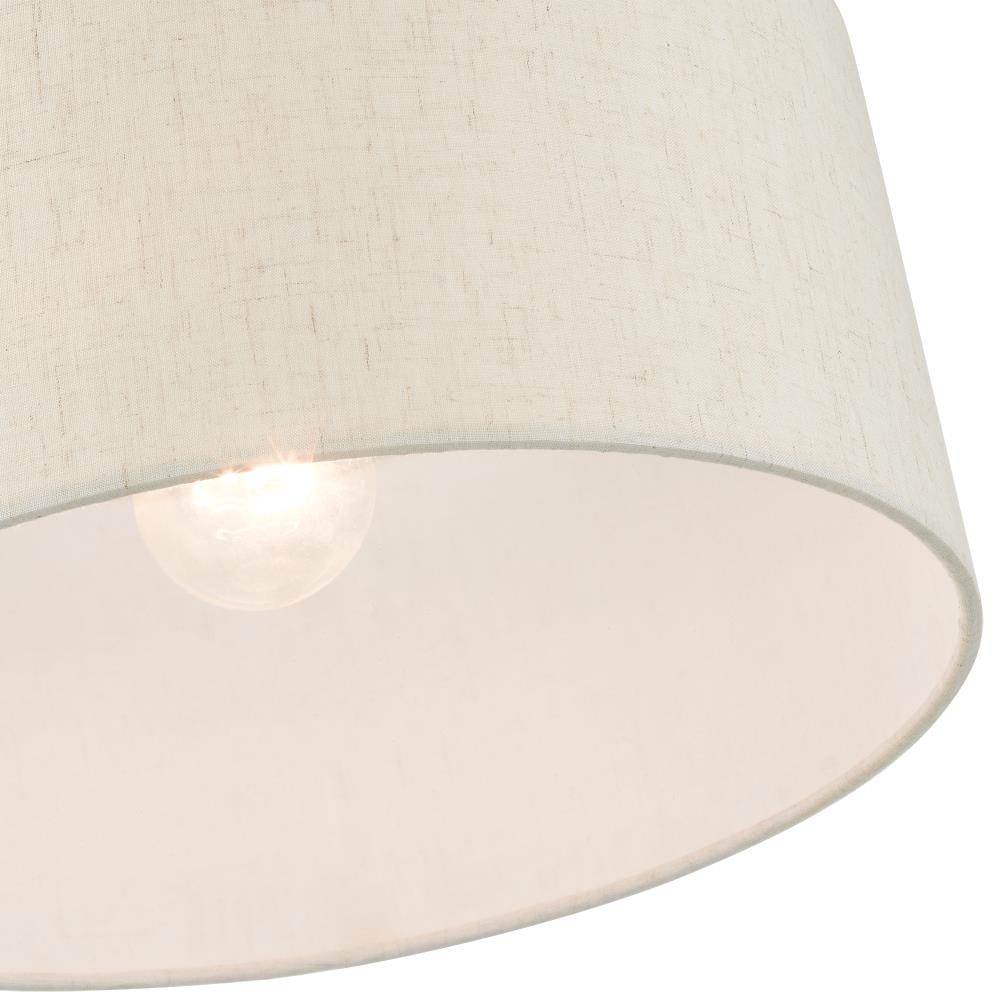 Elegant Antique Brass Drum LED Semi-Flush Mount Light, 13"W