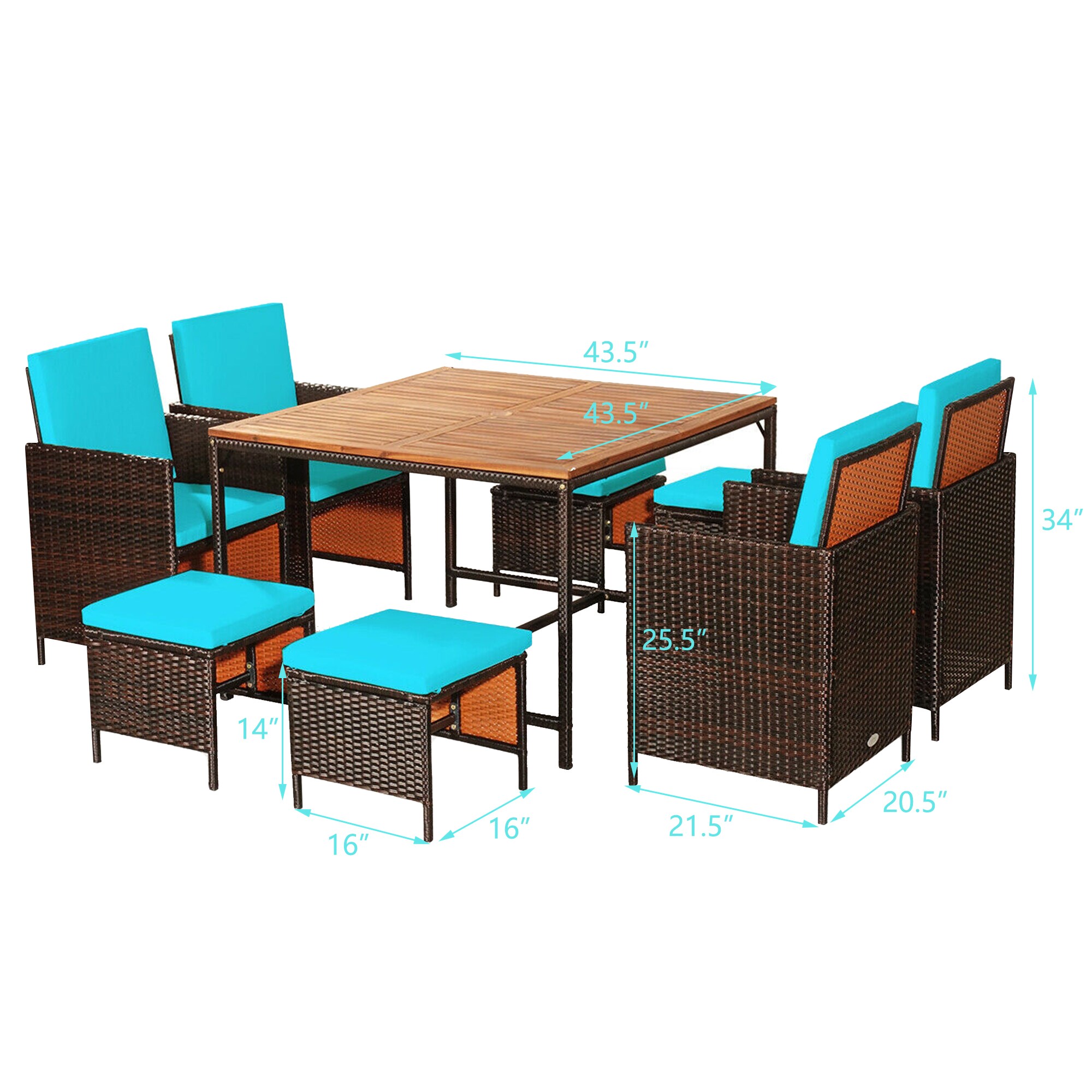 WELLFOR OUJ70674TU+ Patio-Dining-Sets - View #5