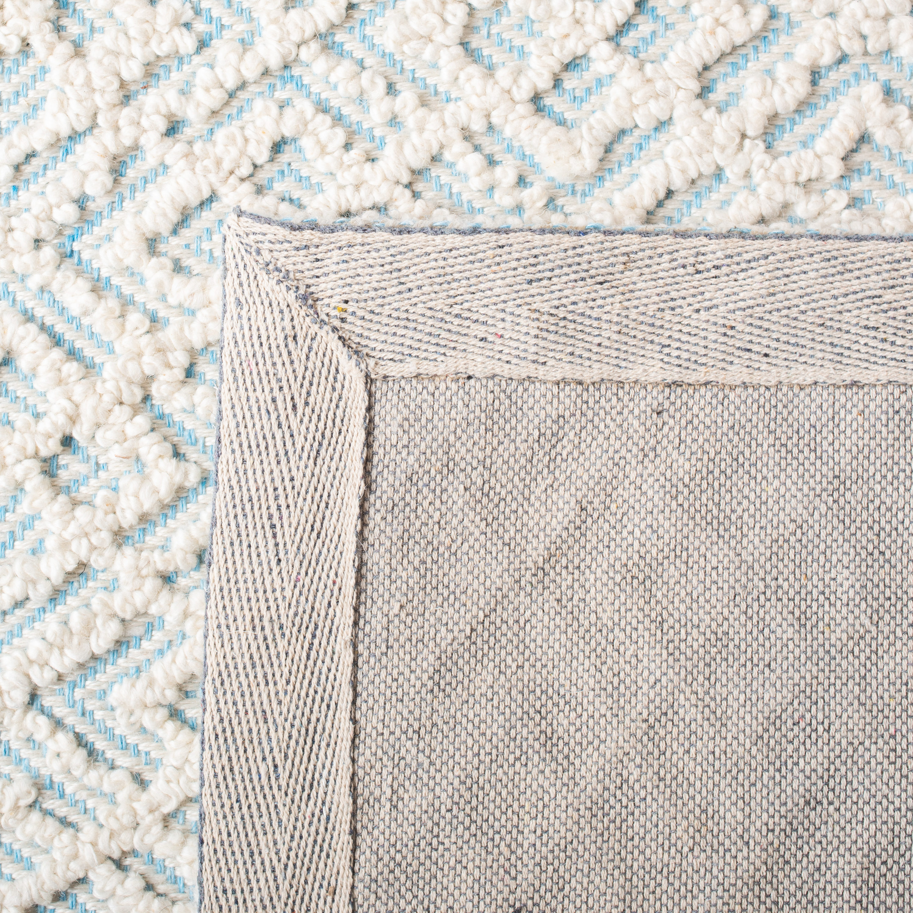 Elegant Blue Square Hand-Tufted Wool & Viscose 6' Area Rug