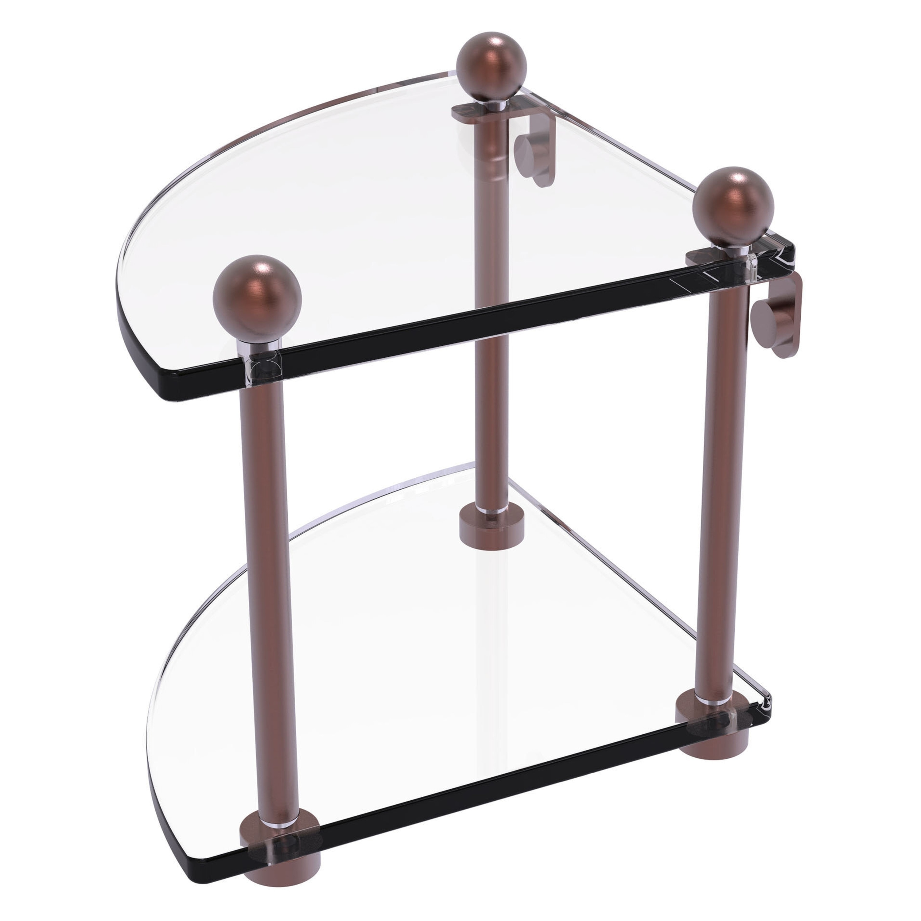 Allied Brass PR-3-CA Prestige Regal Antique Copper 2 -Tier Wall mount Corner Bathroom Shelf ( 8-in x 8-in x 8-in )