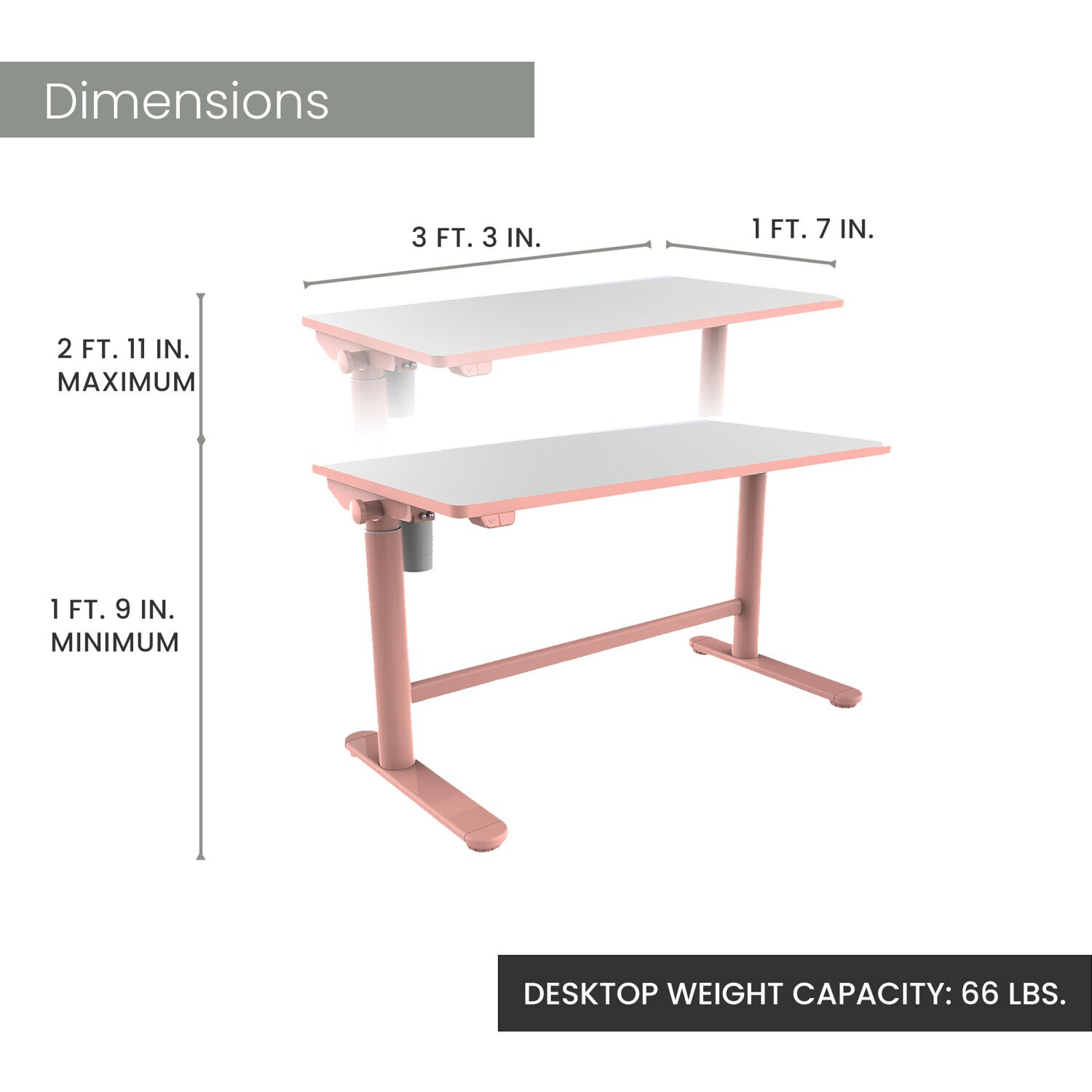 Hanover 19.5-in Pink Modern/Contemporary Computer Desk in the