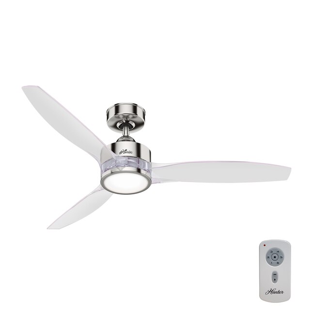 Polished Nickel Led Indoor Ceiling Fan, Lucite Ceiling Fan With Light
