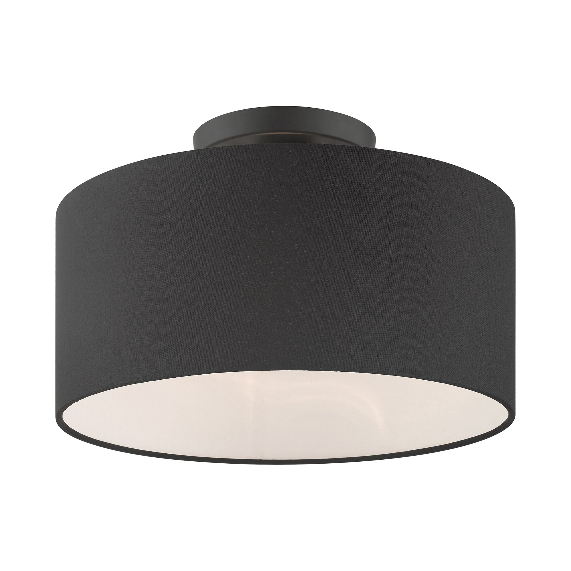 Livex Lighting Bainbridge 1-Light Black Semi-Flush mount light in