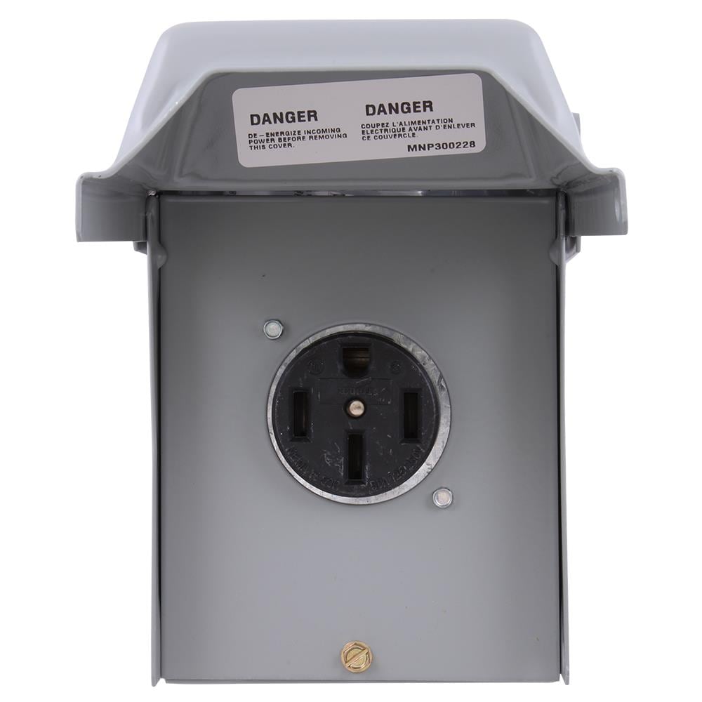 Outdoor Receptacle Plug Housing Box 50 Amp Temporary RV Power Outlet Hookup